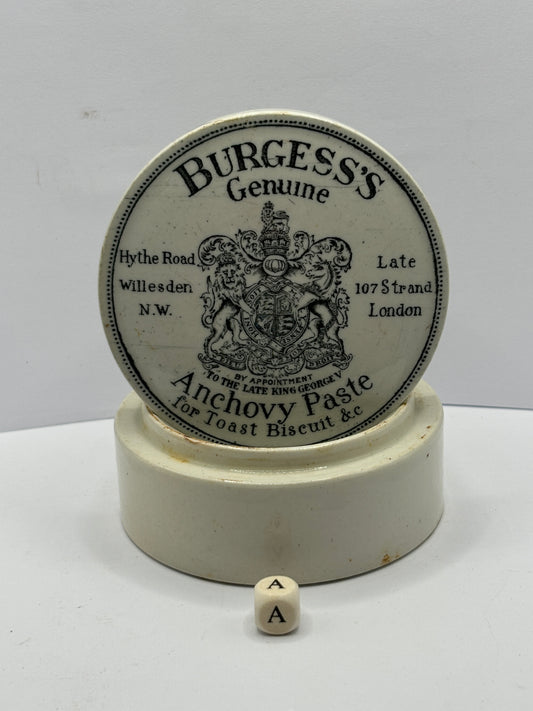 Advertising lid & base, Burgess anchovy paste (A)