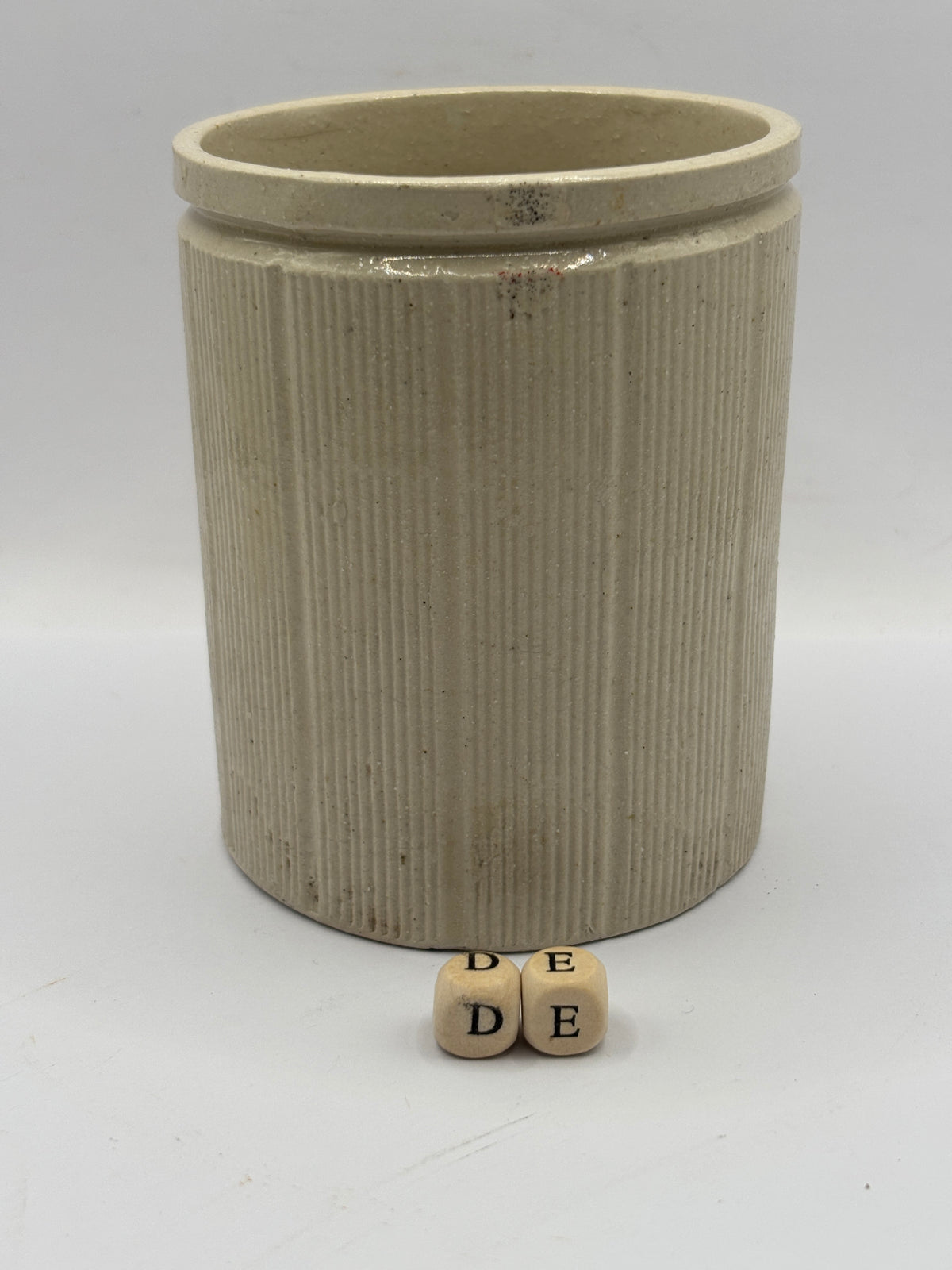 Old 1lb ribbed advertising stoneware jam pot (DE) Whittaker & Sons