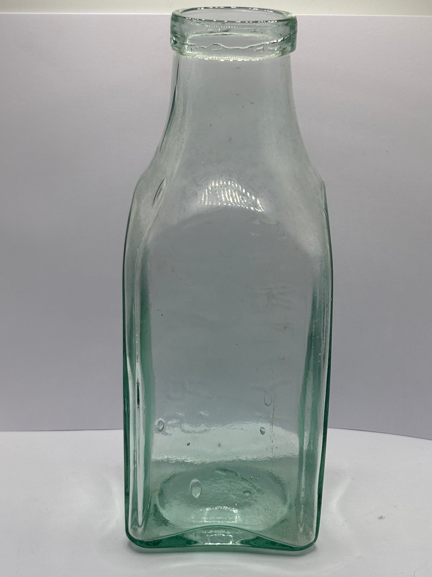 Old large aqua glass Chivers Cardiff advertising jar