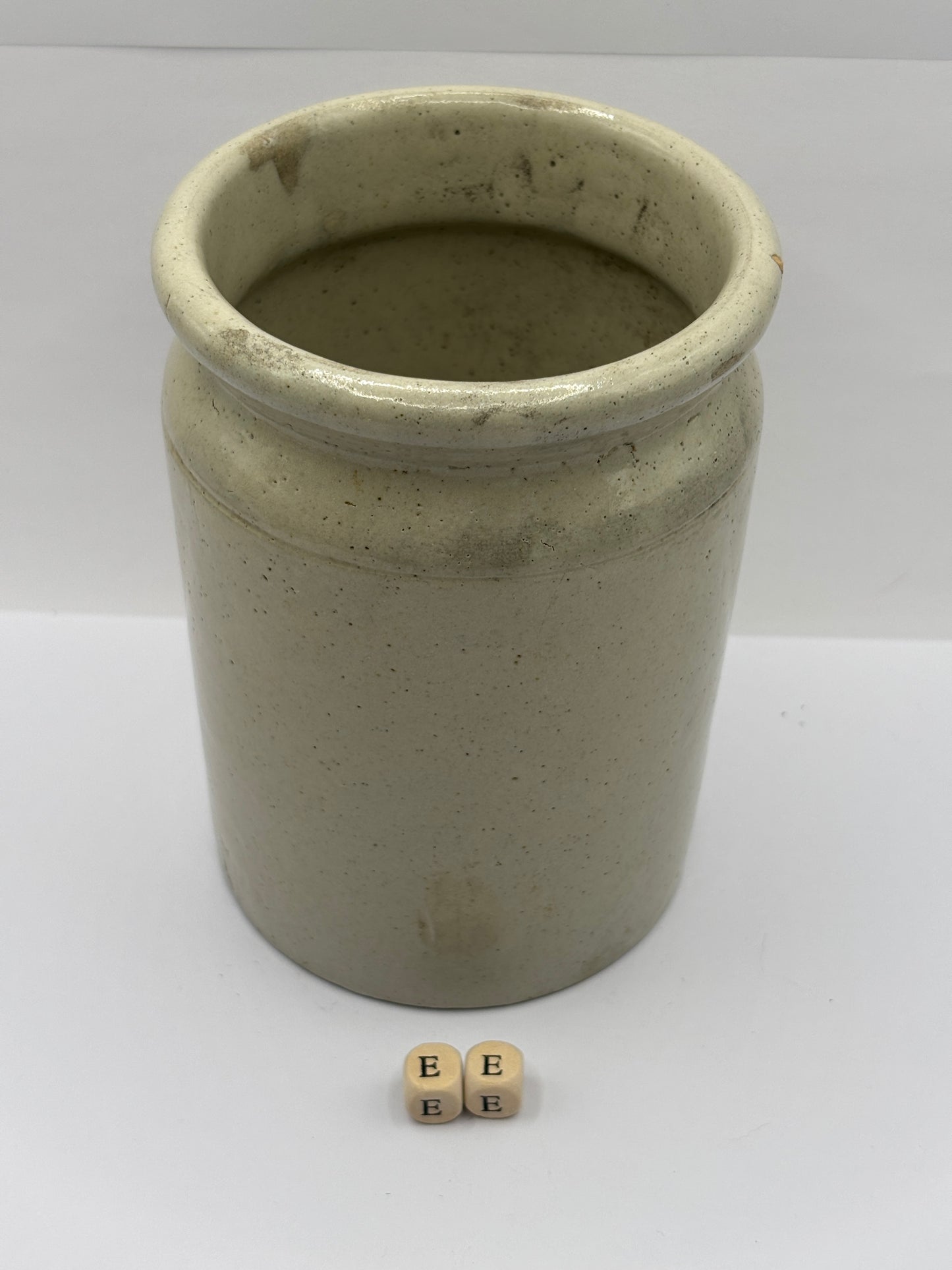 Old 2lb rolled top stoneware jam & marmalade pot (EE)