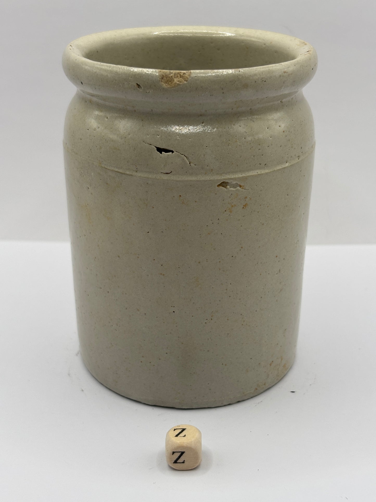 Old 1lb rolled top stoneware jam pot (z) Golden shred