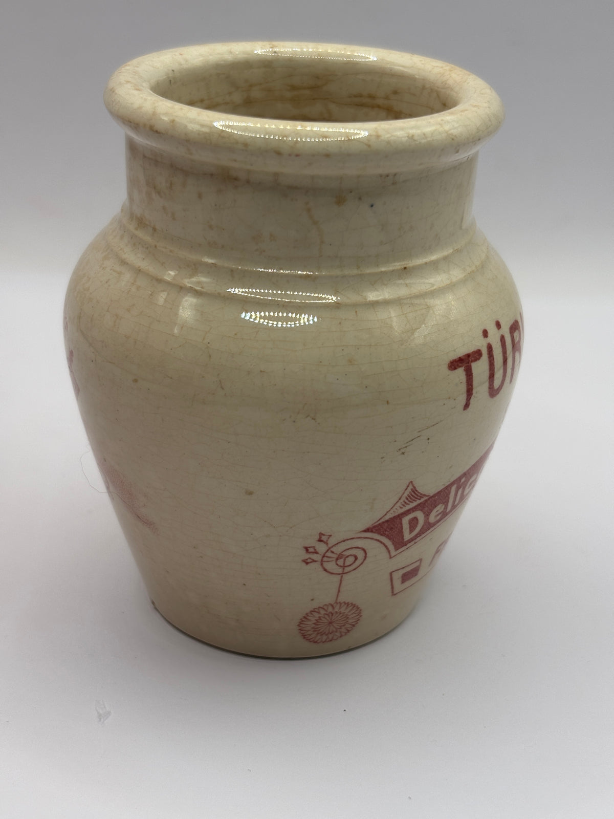 Old french advertising mustard jar, Frankfurt