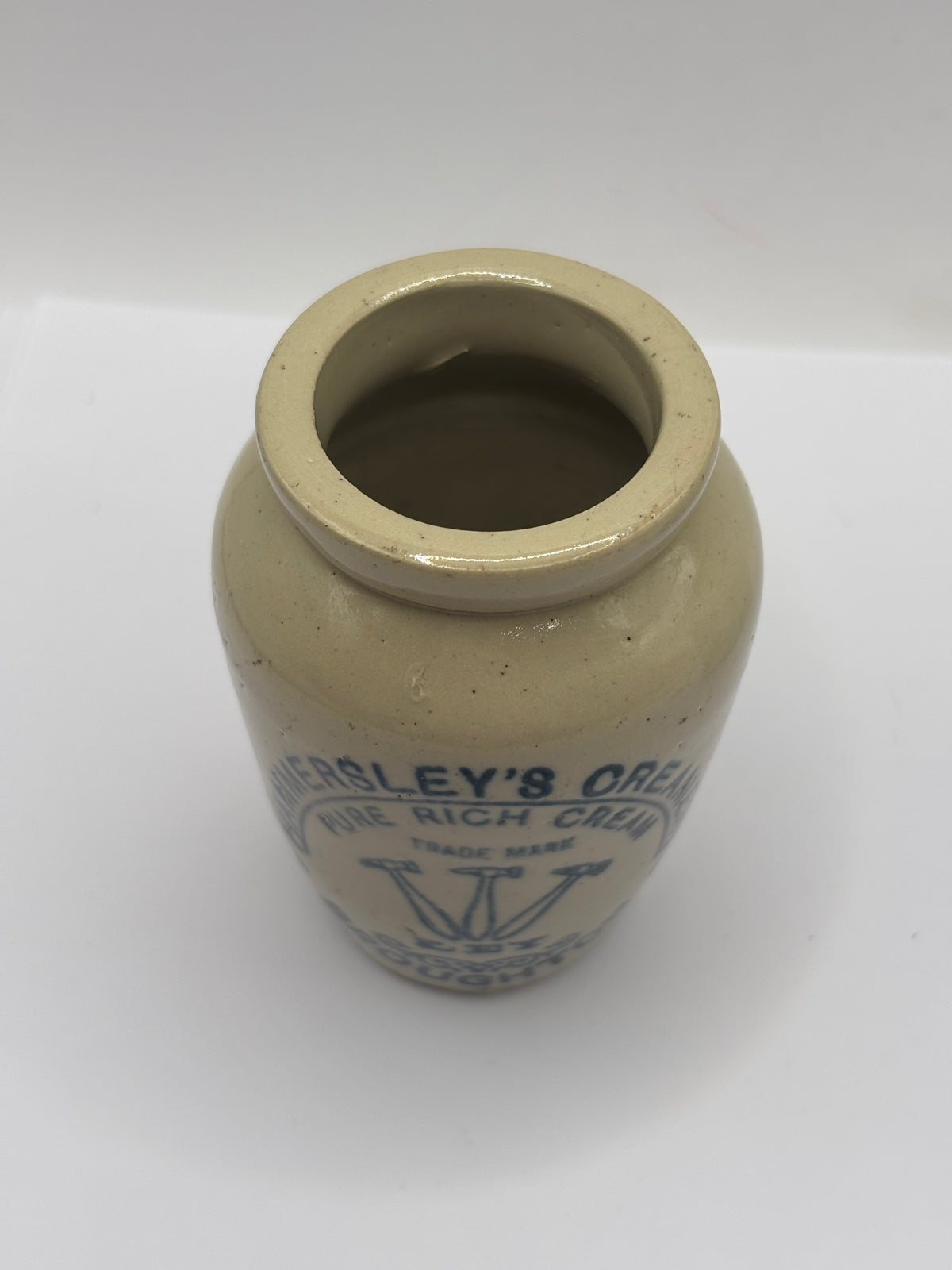 Old advertising cream pot, Hammersleys creamery