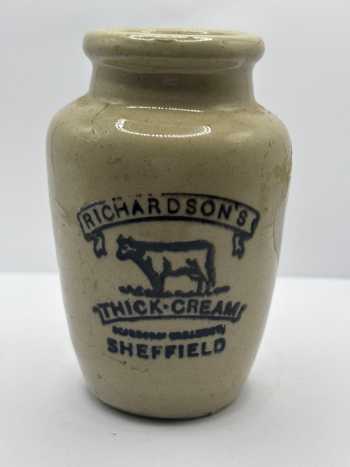Old Richardsons thick cream, Sheffield advertising cream pot