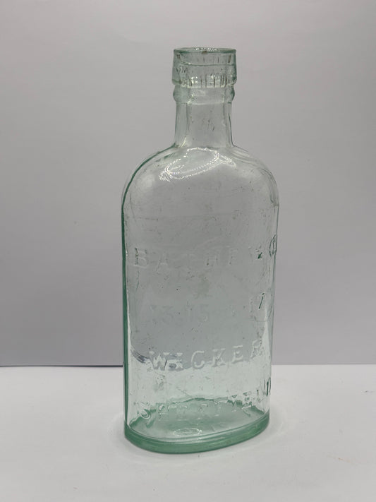 Old sheffield spirit flask,Bathe & Co Wicker Sheffield