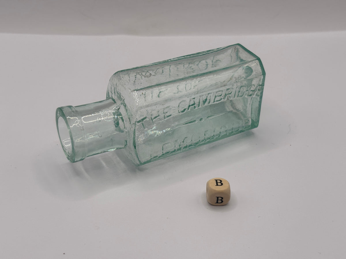 Old aqua glass advertising bottle, Chivers Lemonade (B)