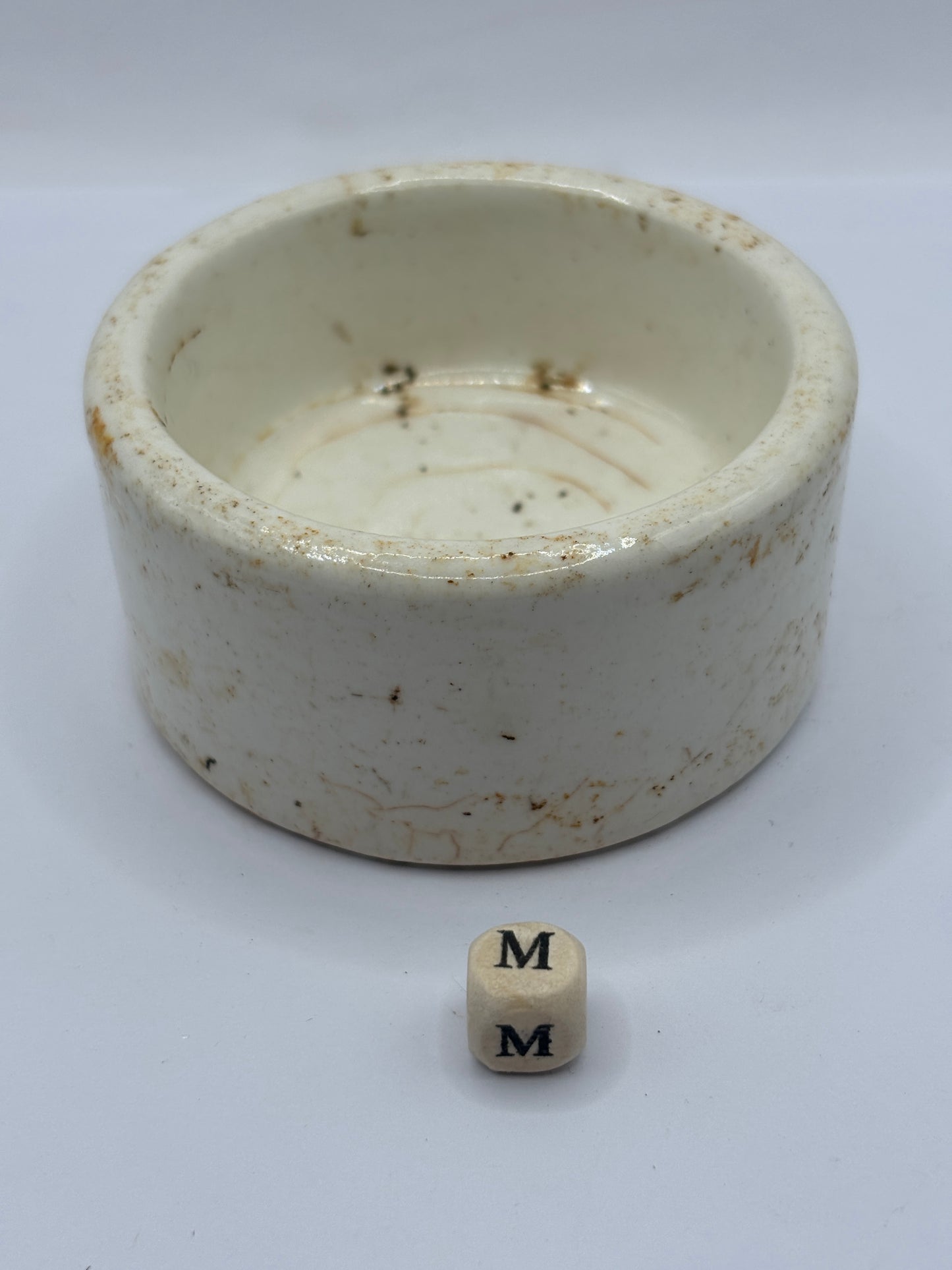 Old plain stoneware chunky meat paste pot (m)
