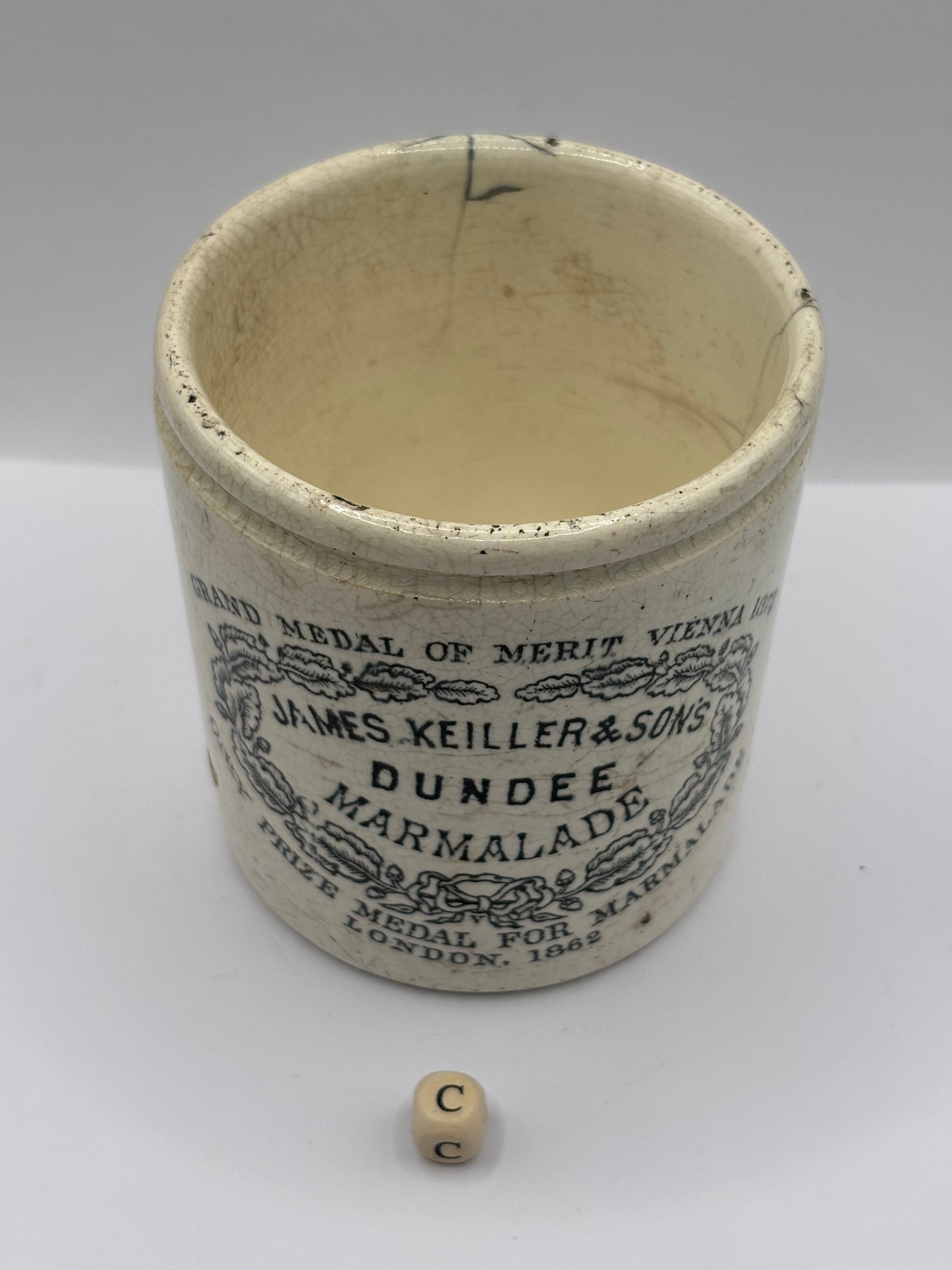 Old 1lb James Keiller dundee marmalade jar (C)
