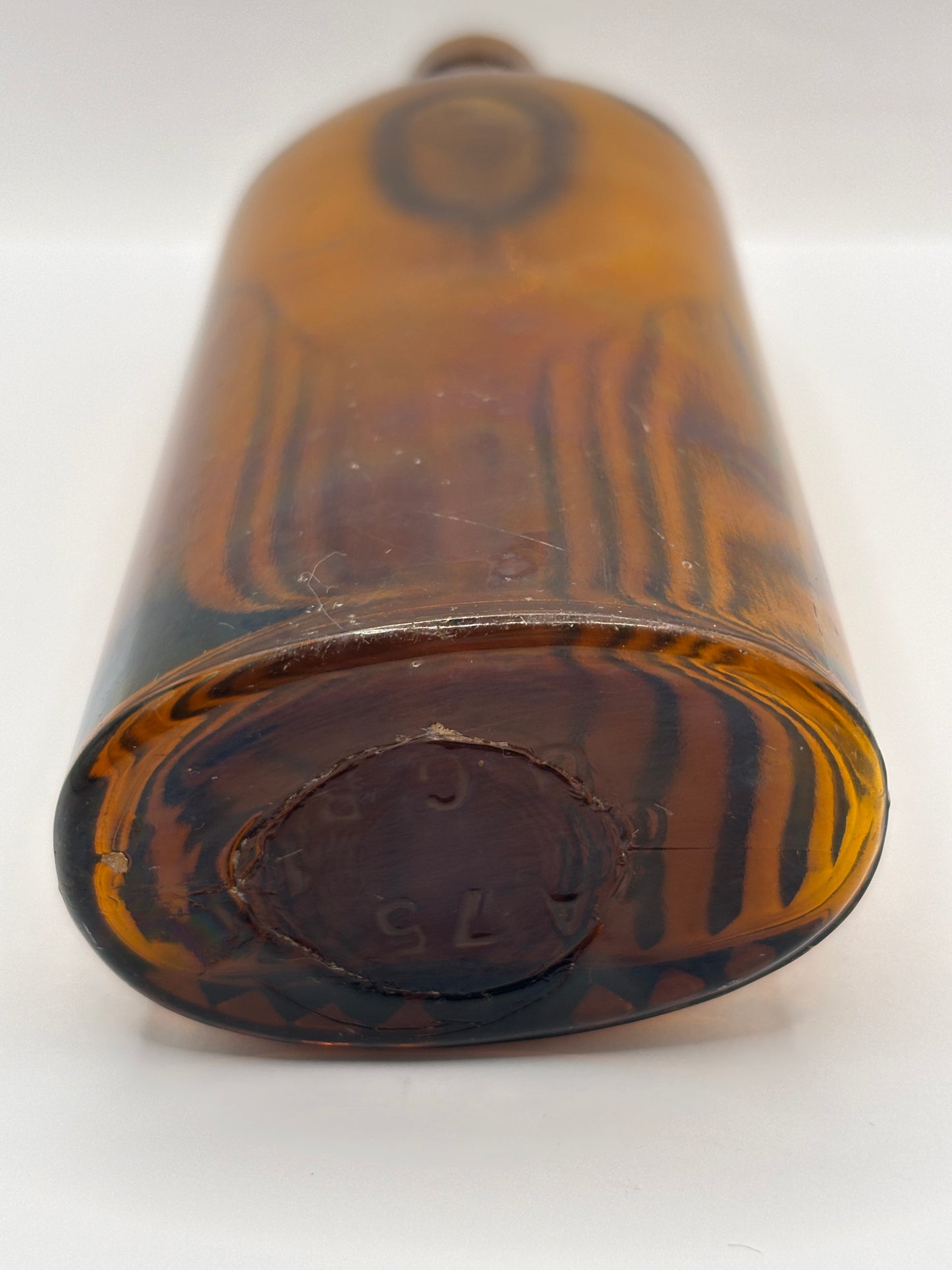 Old amber glass Jeyes fluid bottle