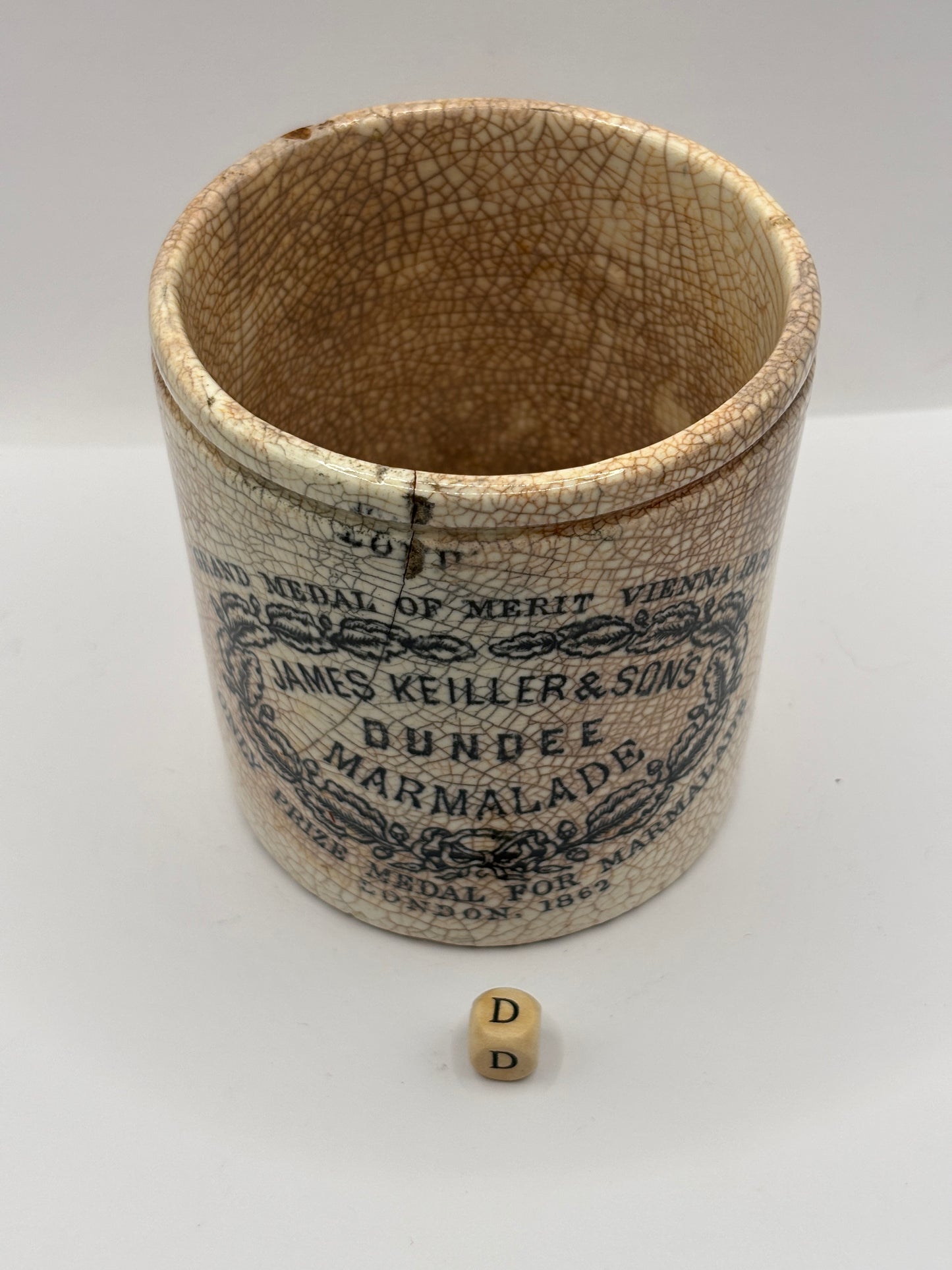 Old 1lb James Keiller dundee marmalade jar (D)
