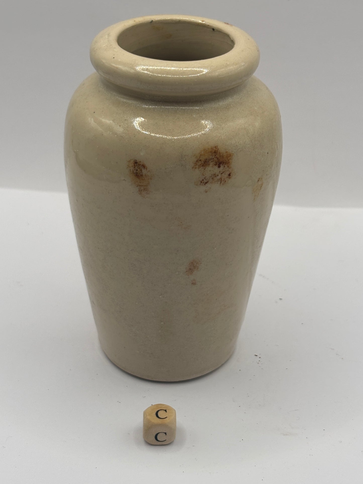 Old plain stoneware cream pot (C)