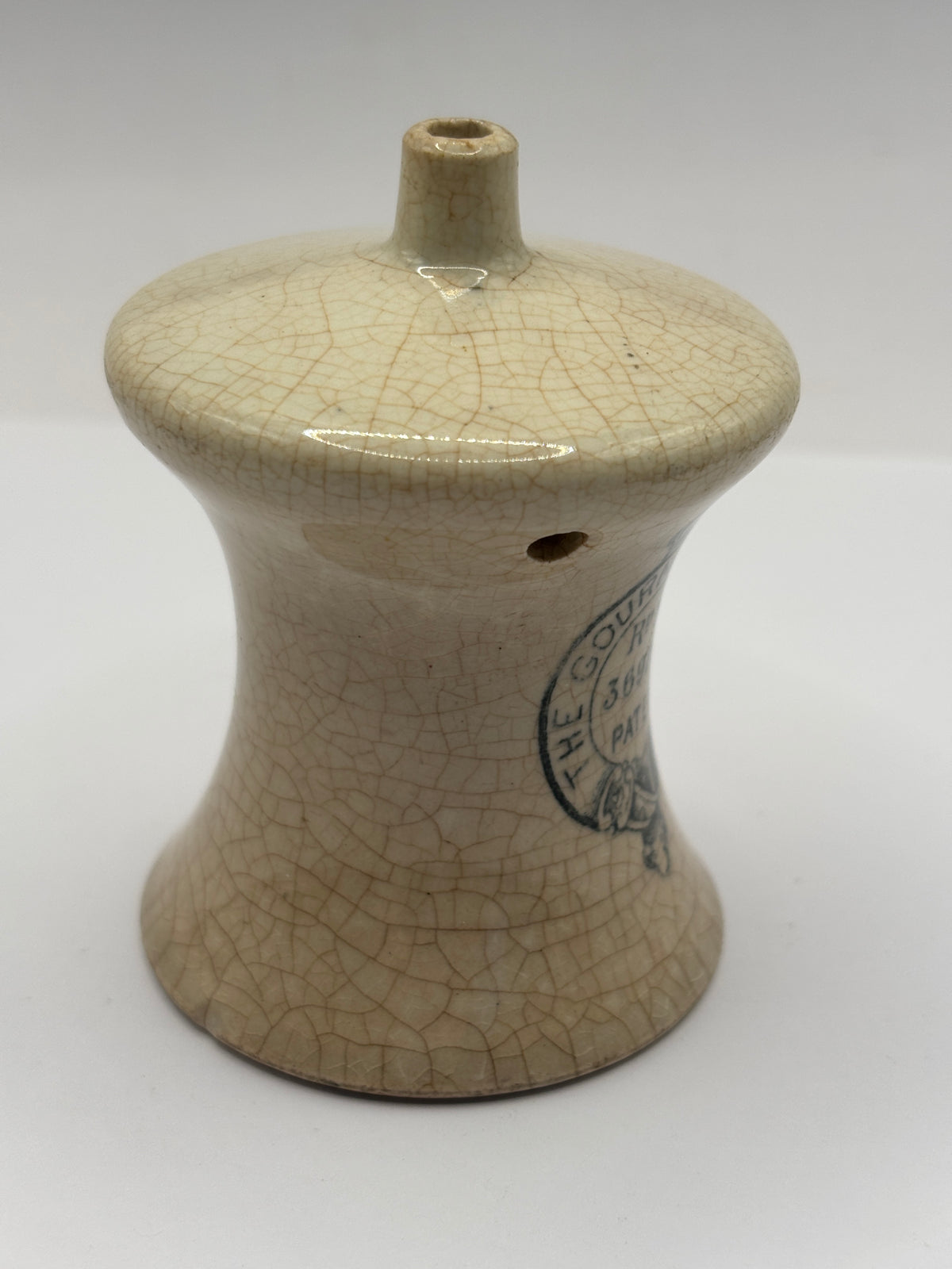 Old stoneware pie funnel, The Gourmet pie cup