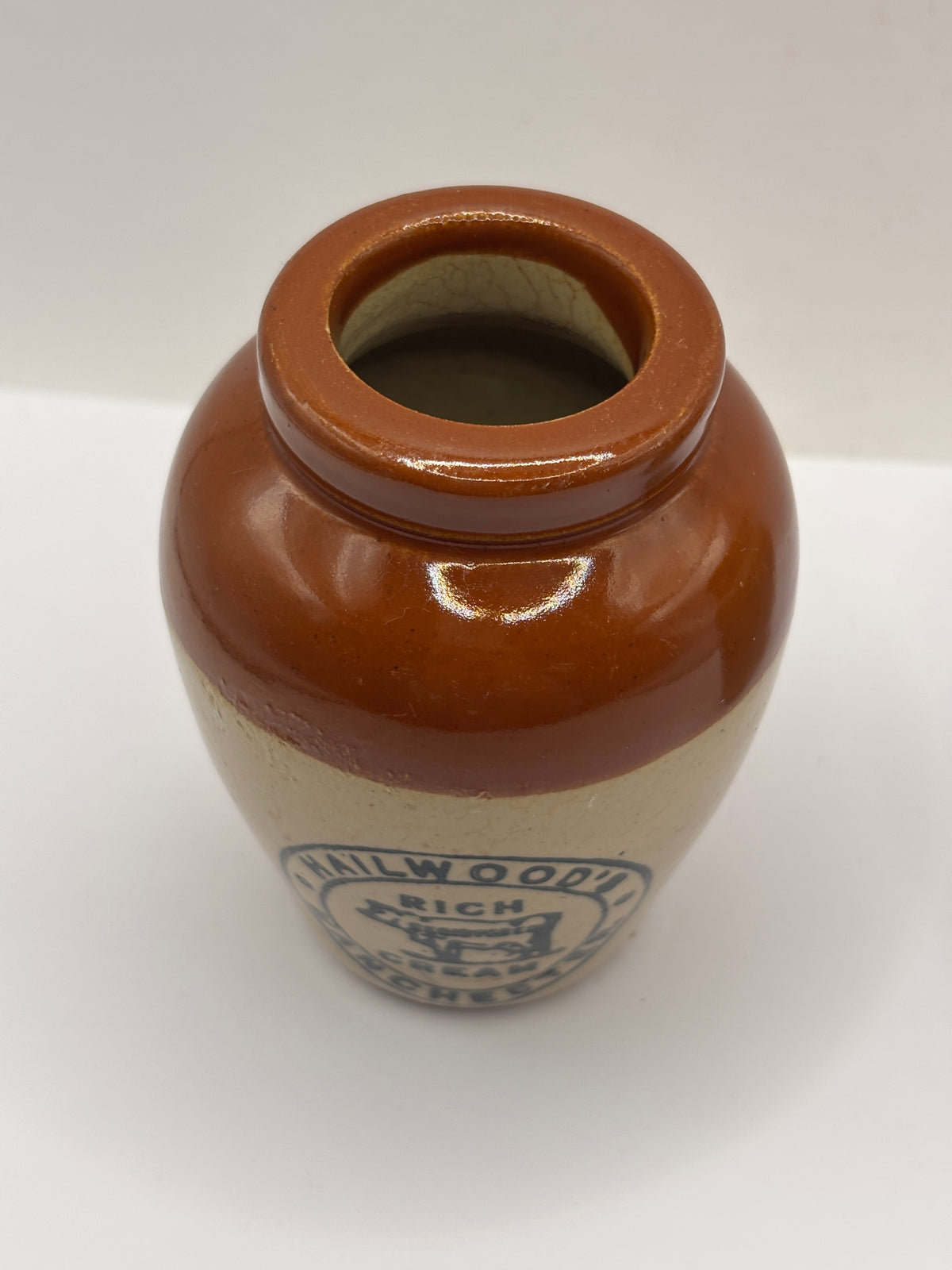 Old advertising cream pot, Hailwoods rich cream