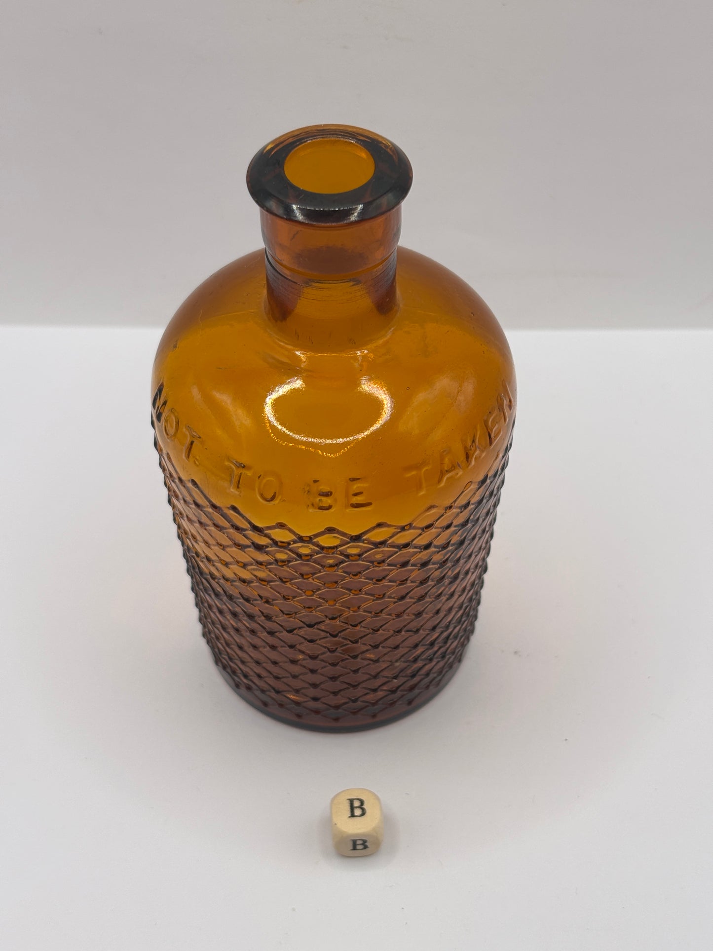 Old amber glass lysol bottle, Not to be taken (B)