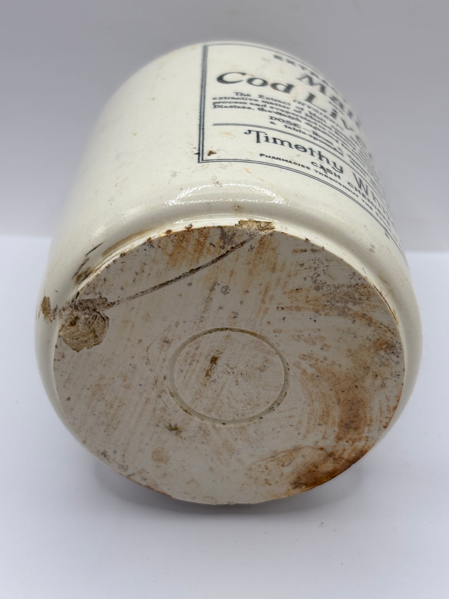 Old advertising jar, extract of malt, Cod liver oil