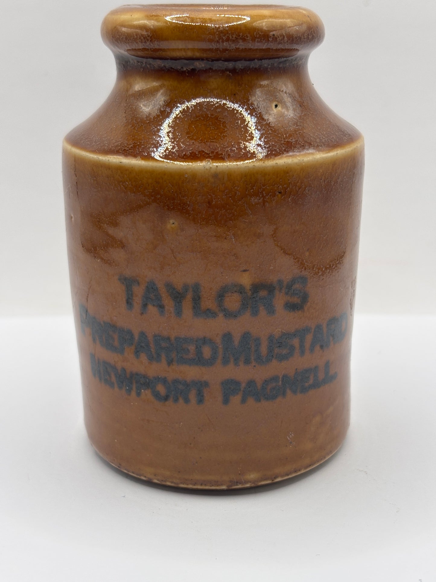 Old advertising jar, Taylors prepared mustard. 10.5cms
