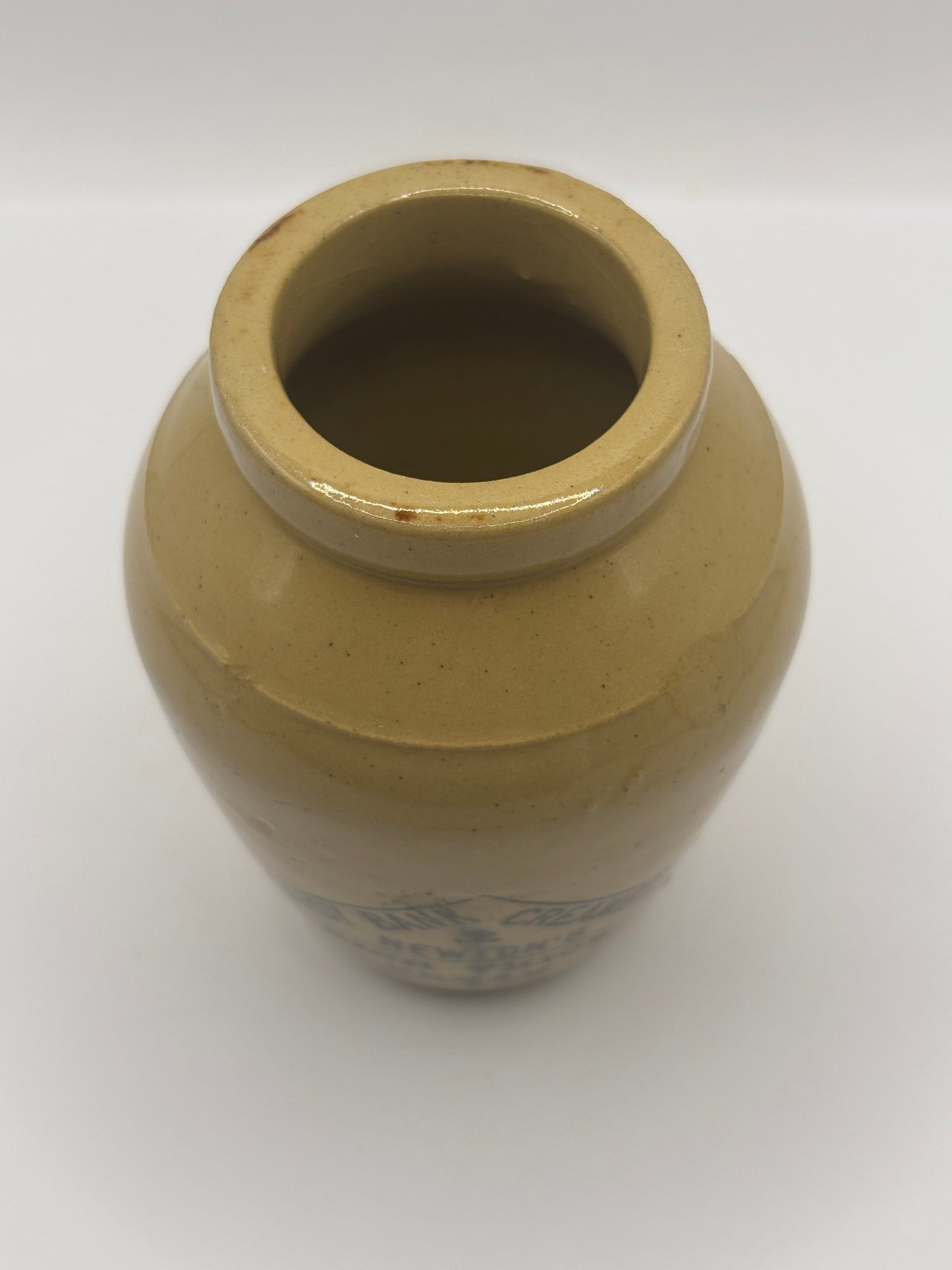 Old advertising cream pot, Daisy Bank creamery. Newton’s rich thick cream