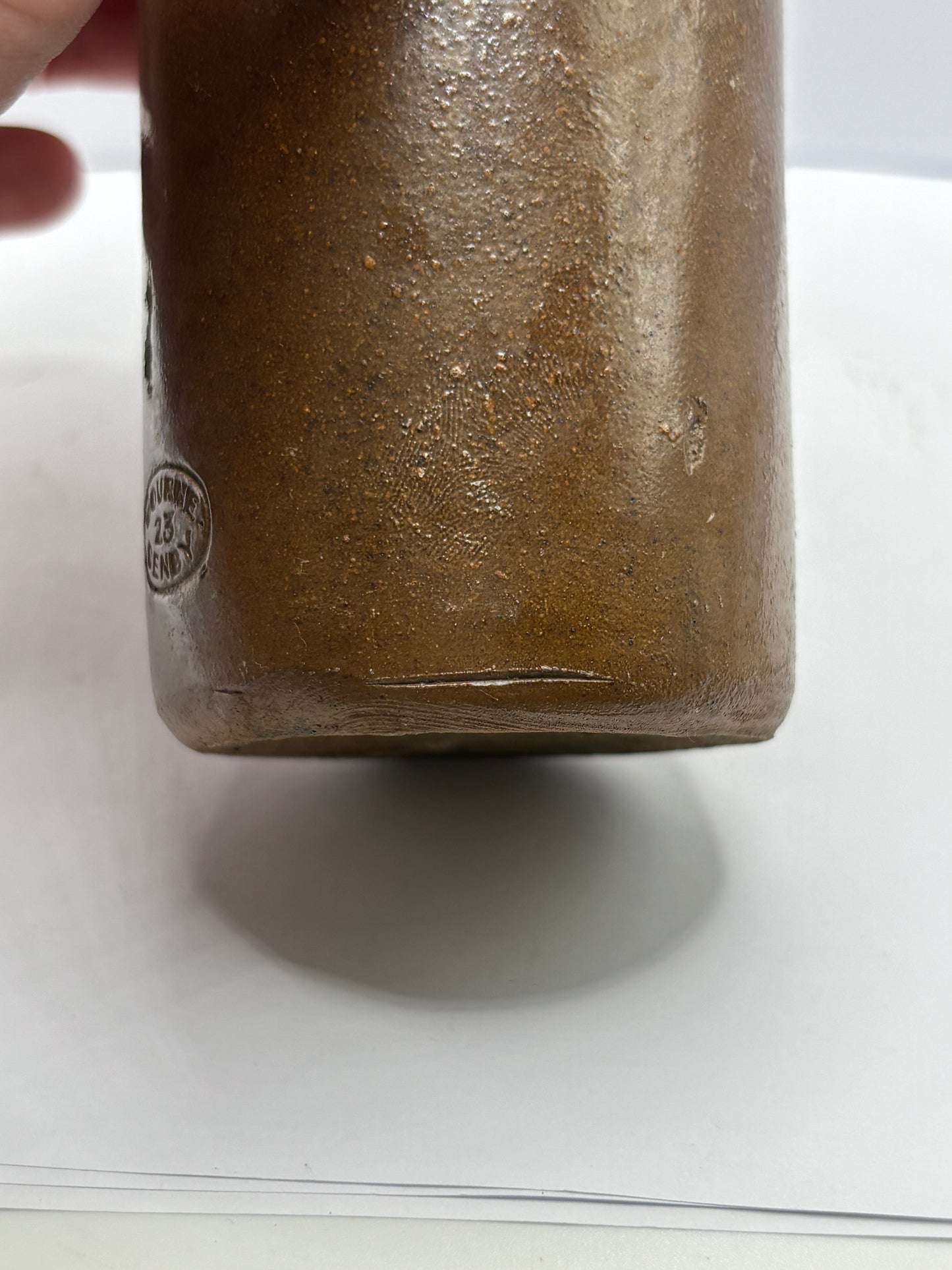 Old brown stoneware ink bottle