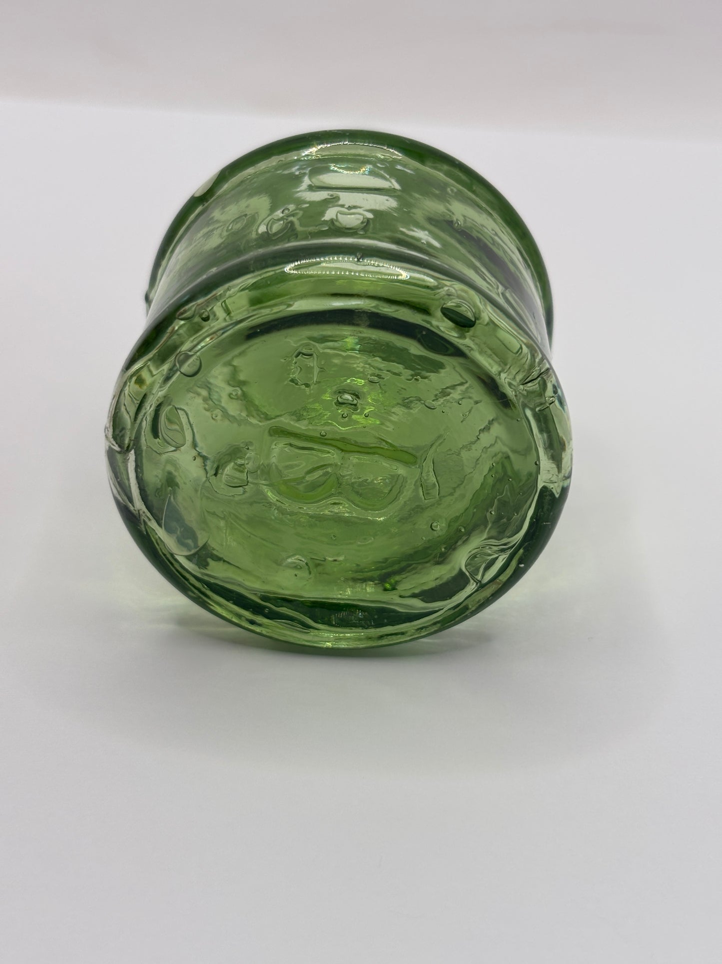 Old green glass ink bottle, inkwell