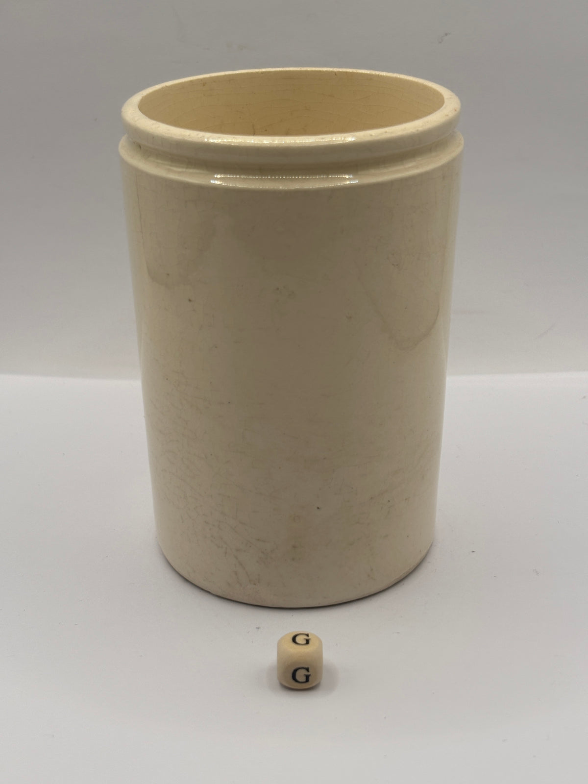 Old 1lb stoneware marmalade pot, James Keiller Dundee marmalade (G)