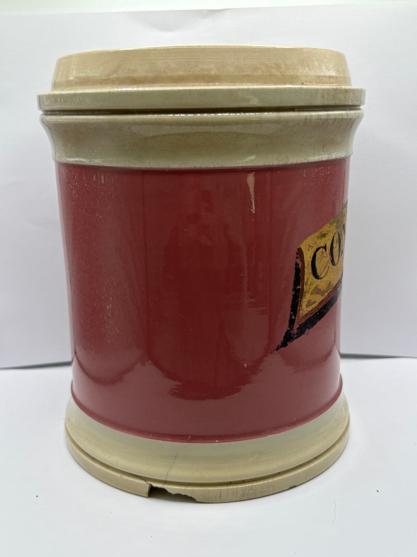 Old large pink pharmacy jar