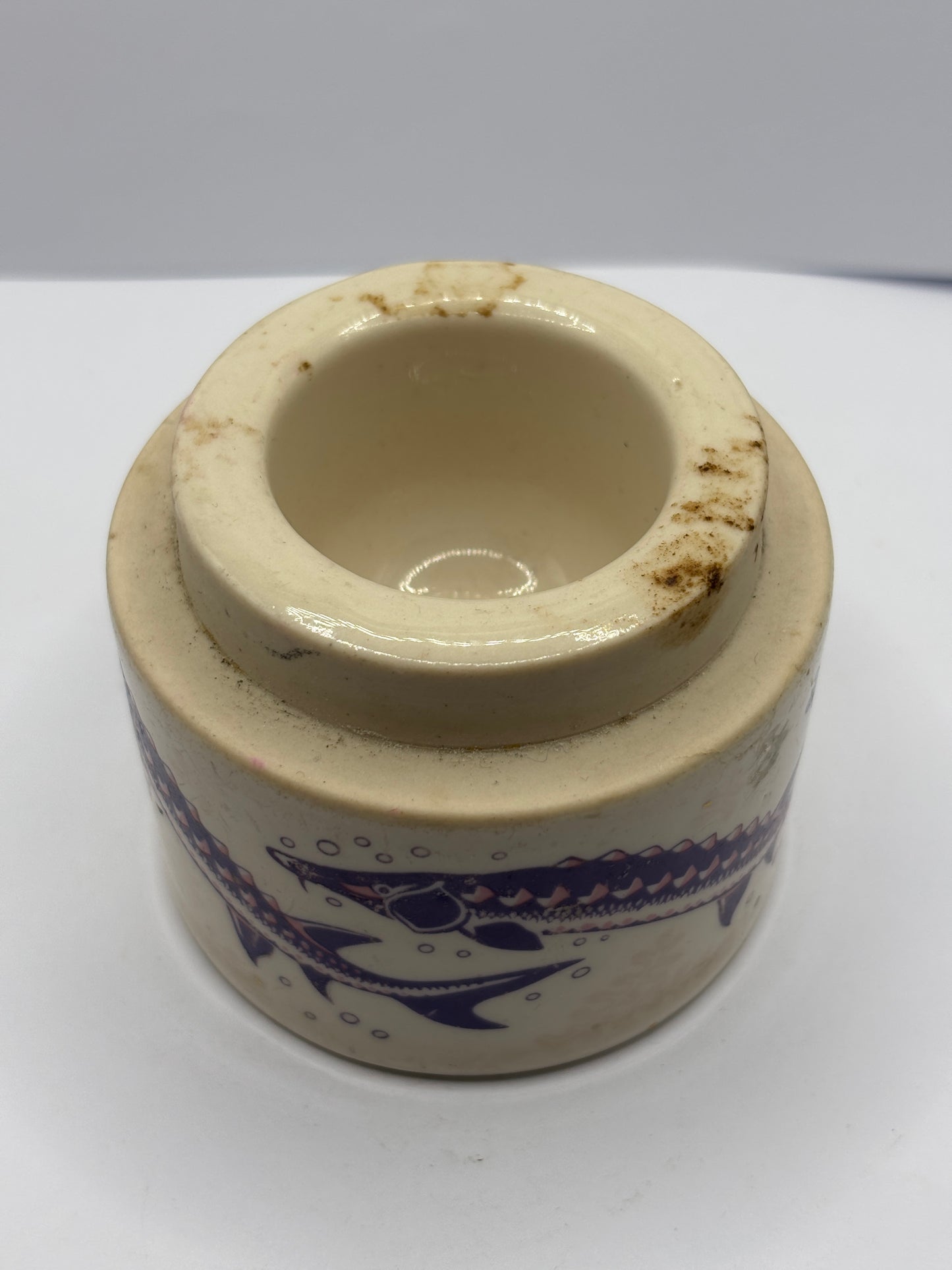 Old stoneware caviare pot