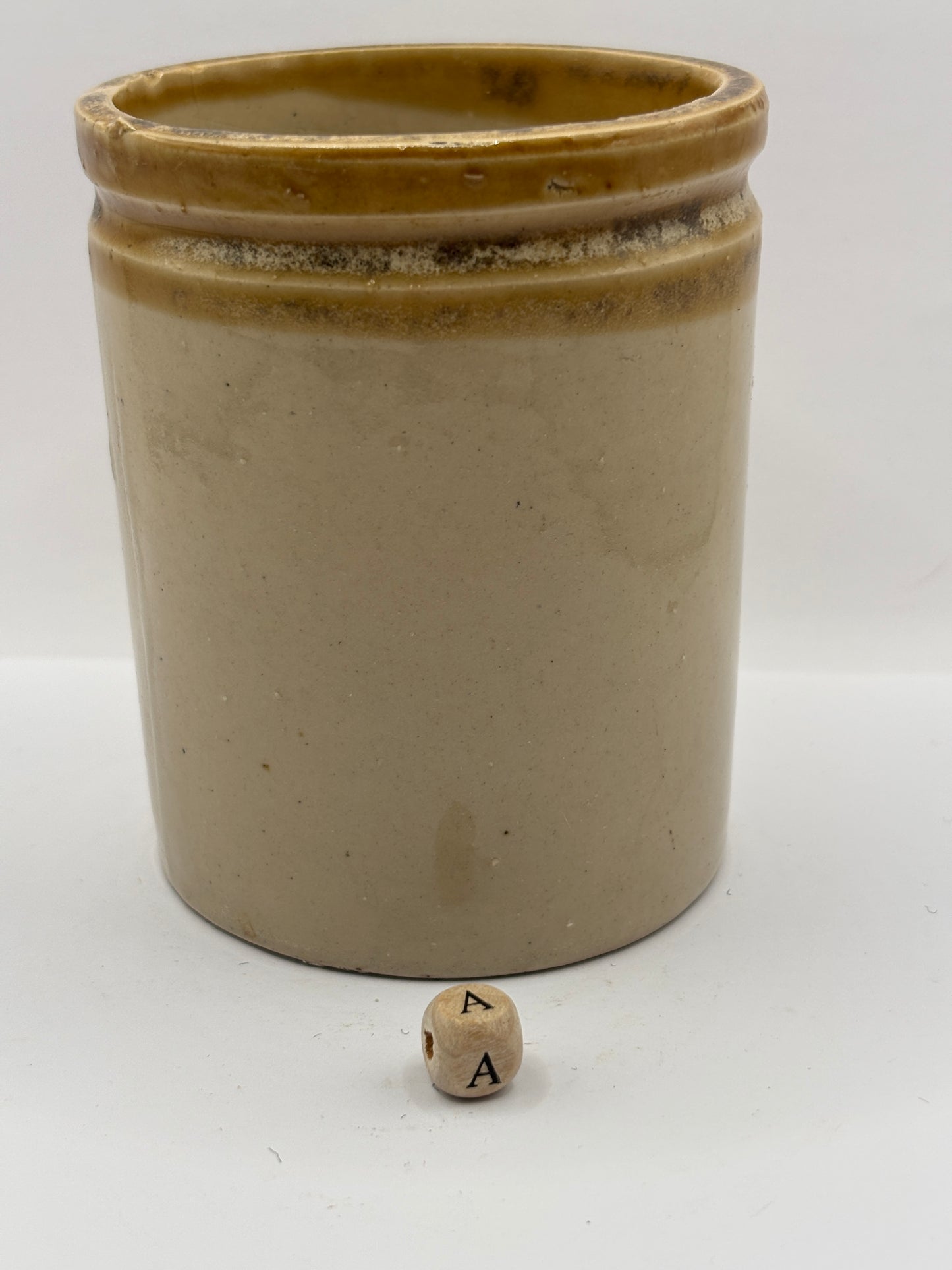Old 1lb brown top jam & marmalade pot (a)