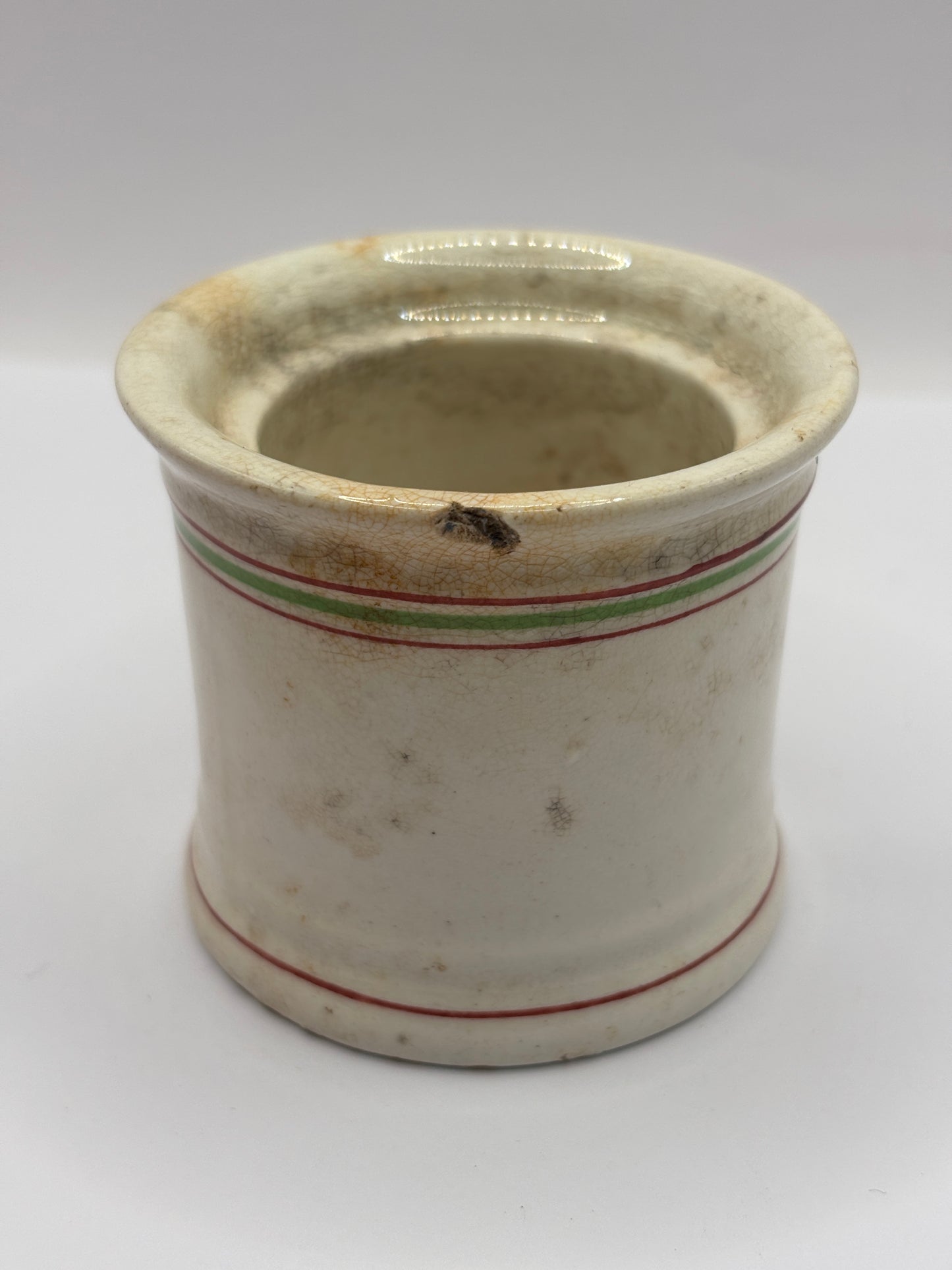 old Small stained stoneware pot