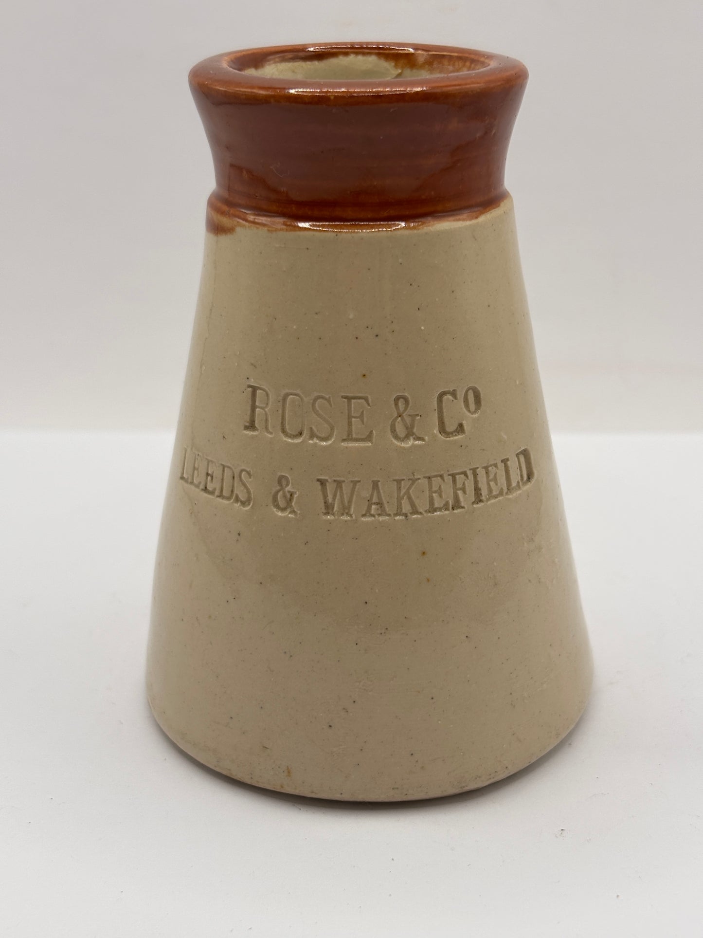 Old advertising cream pot, Rose & Co Leeds