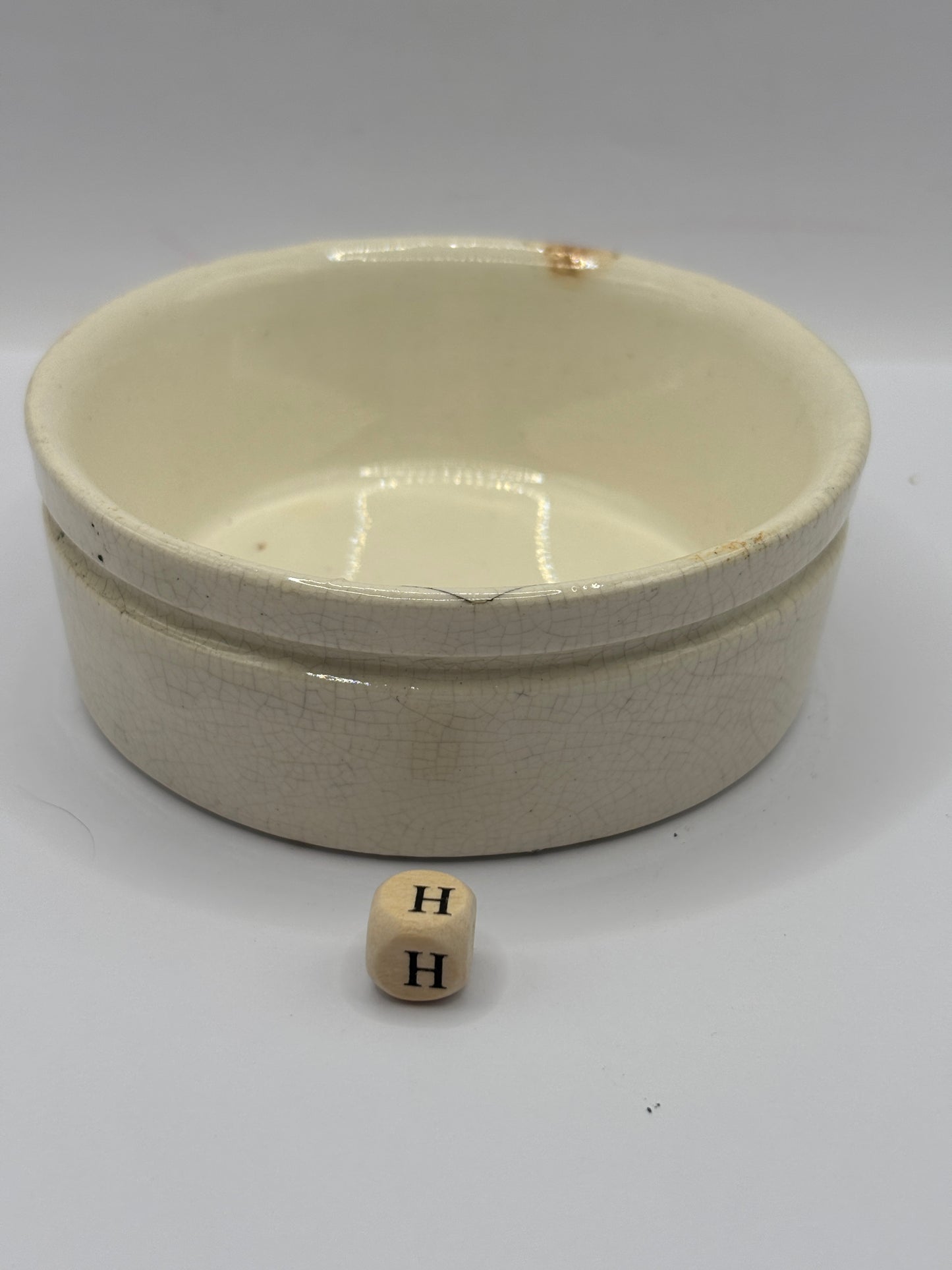 Old plain stoneware meat paste pot, potted meat (H)