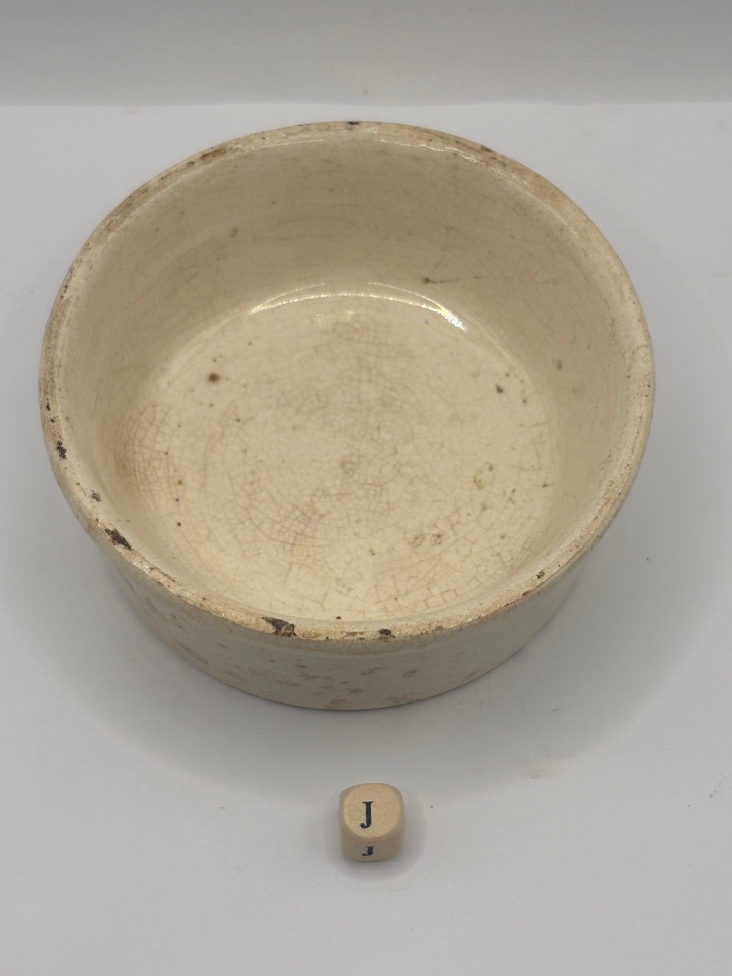 Old plain stoneware meat paste pot, potted meat (J)