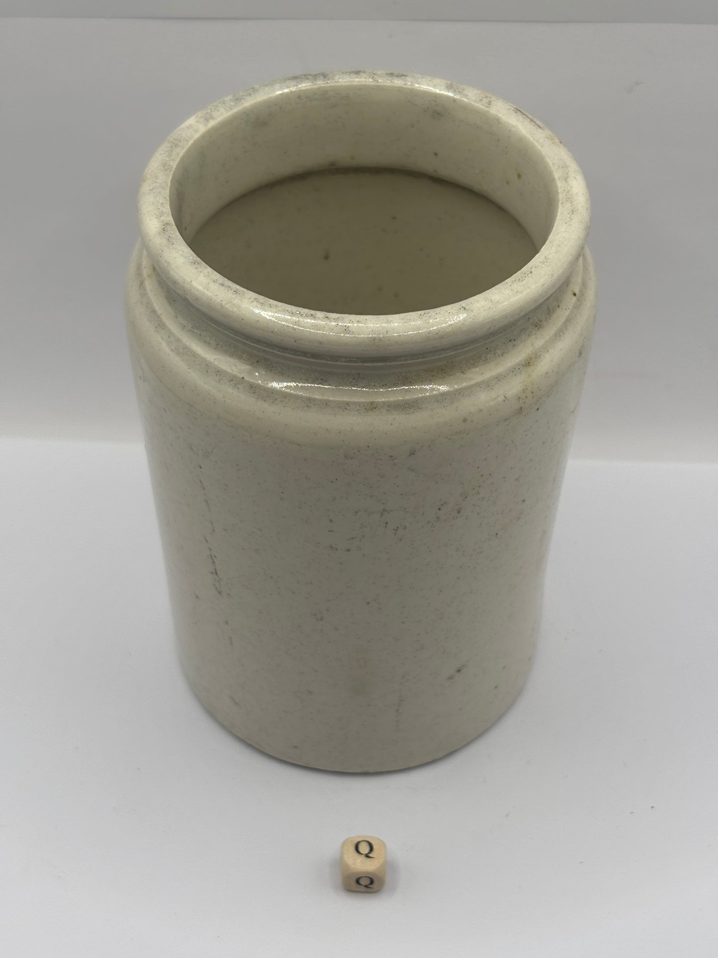 Old 2lb rolled top stoneware marmalade pot (Q)