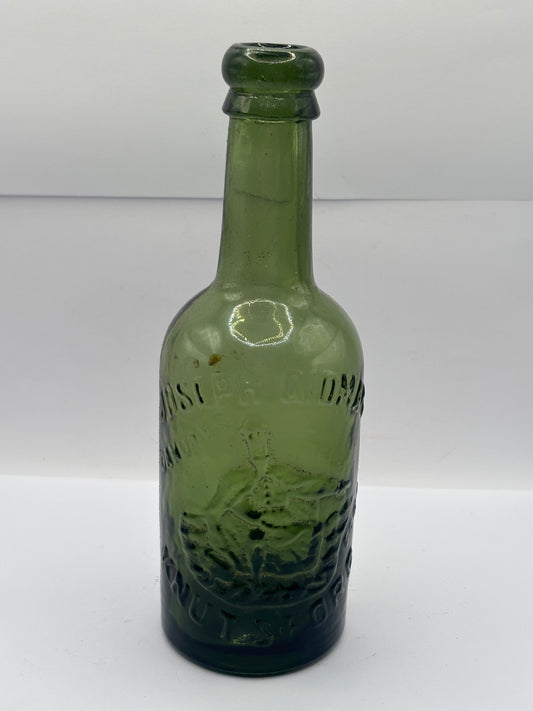 Old advertising beer bottle, King Canute, Joseph Gidman, Manchester