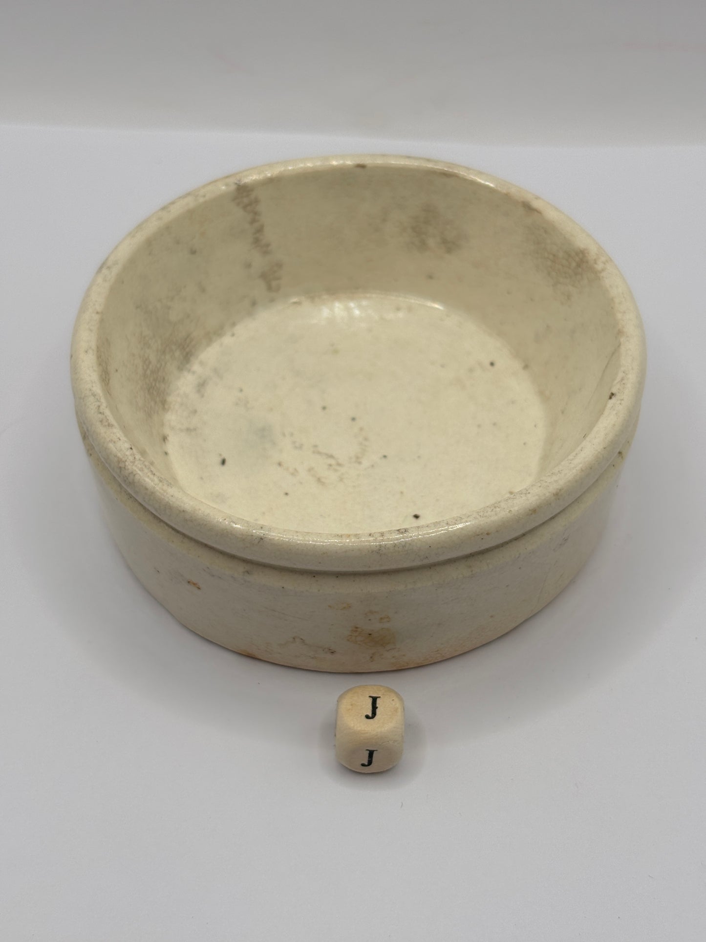 Old plain stoneware meat paste pot, potted meat (J)