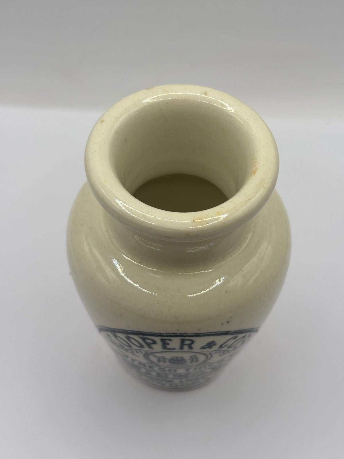 Old advertising cream pot, Coopers fresh thick cream