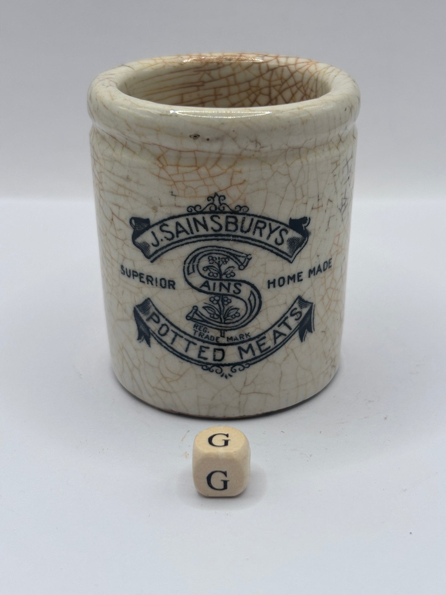 Old sainsburys advertising pot, potted meats (G)