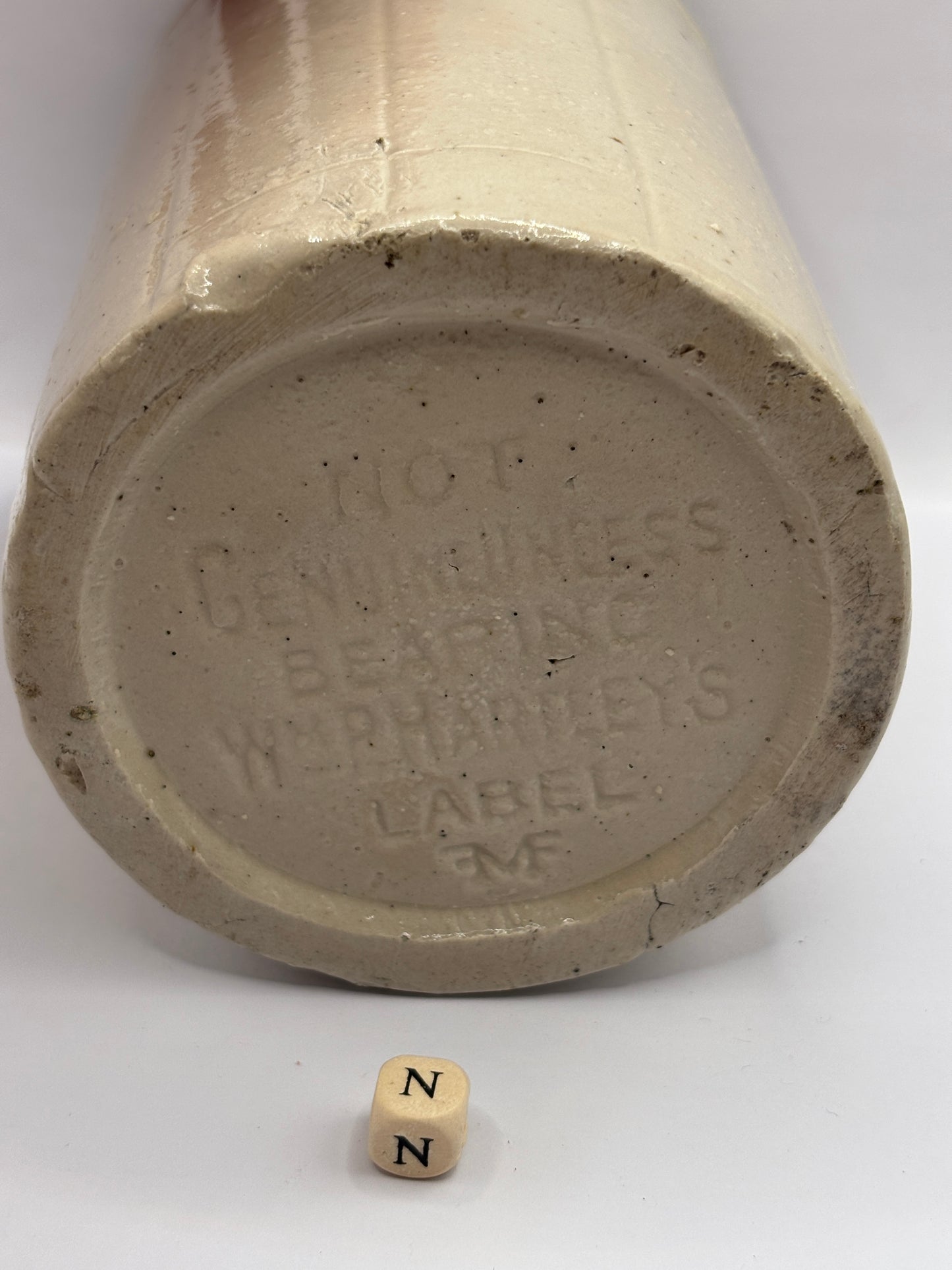Old 2lb ribbed stoneware jam pot (N) Hartley’s
