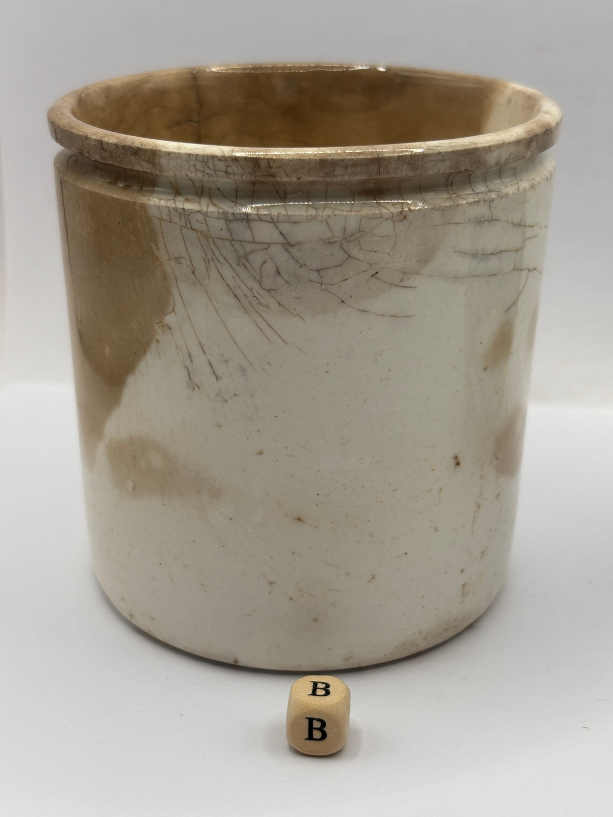Old 1lb stoneware marmalade pot, James Keiller Dundee marmalade (B)