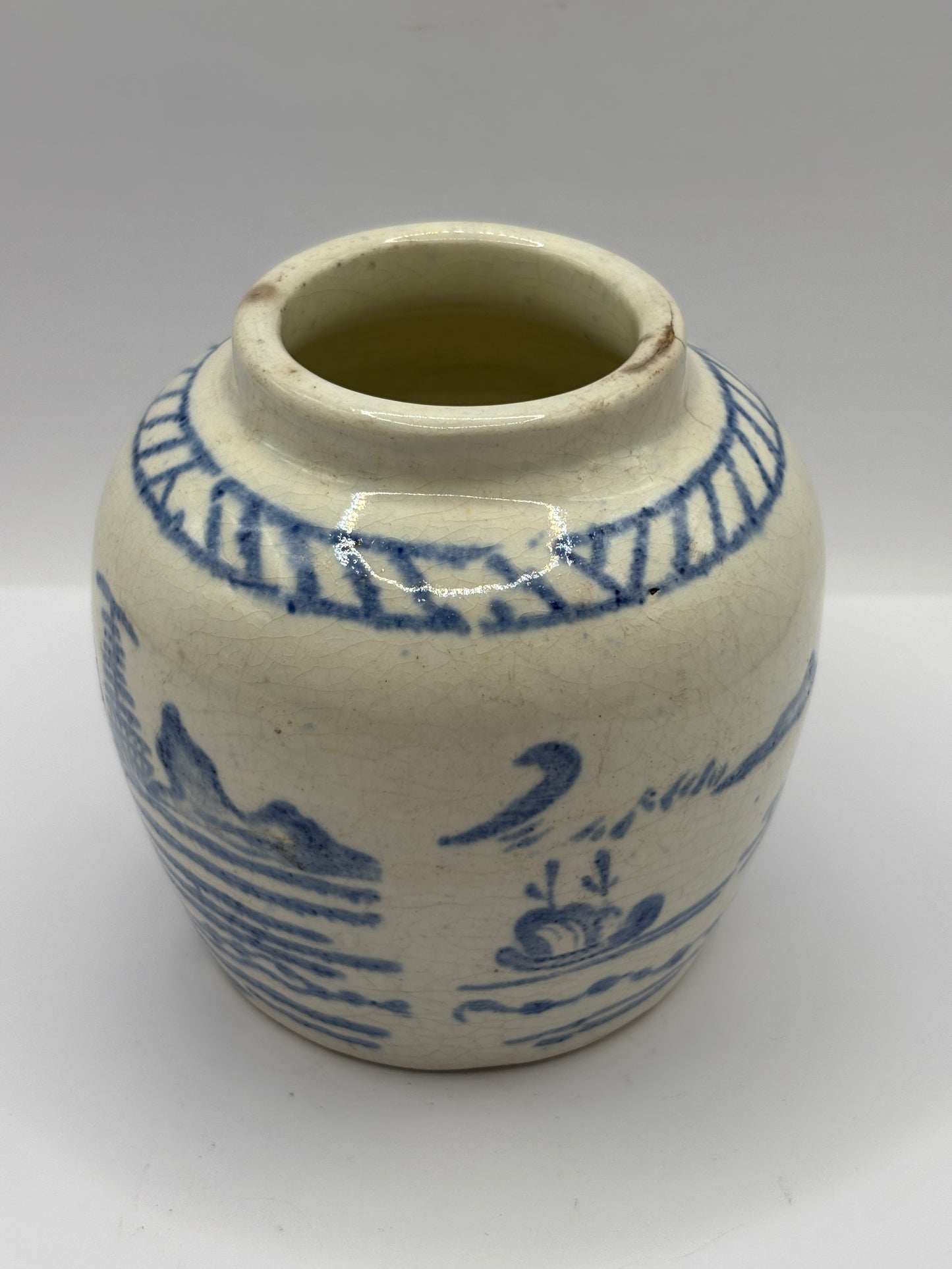Old stoneware chinese ginger jar 9cms