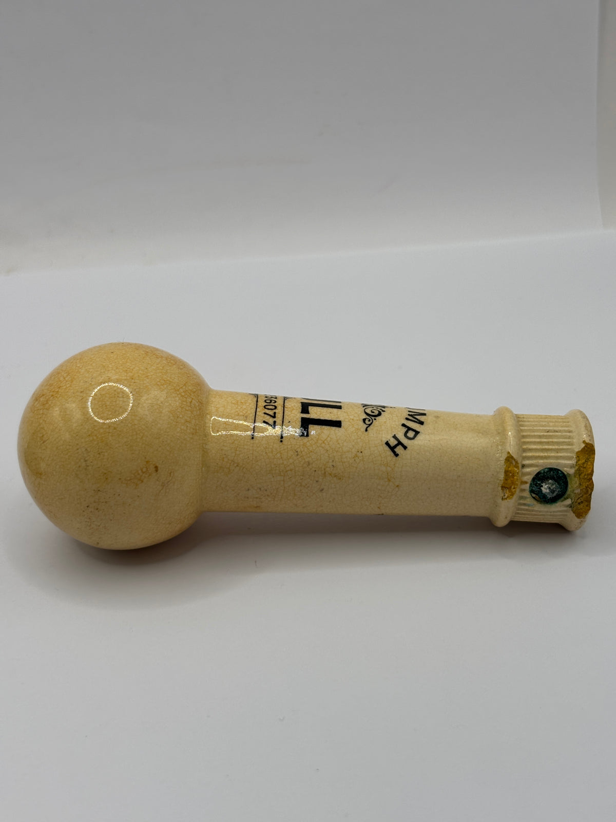 Old stoneware toilet pull, triumph. Chippy