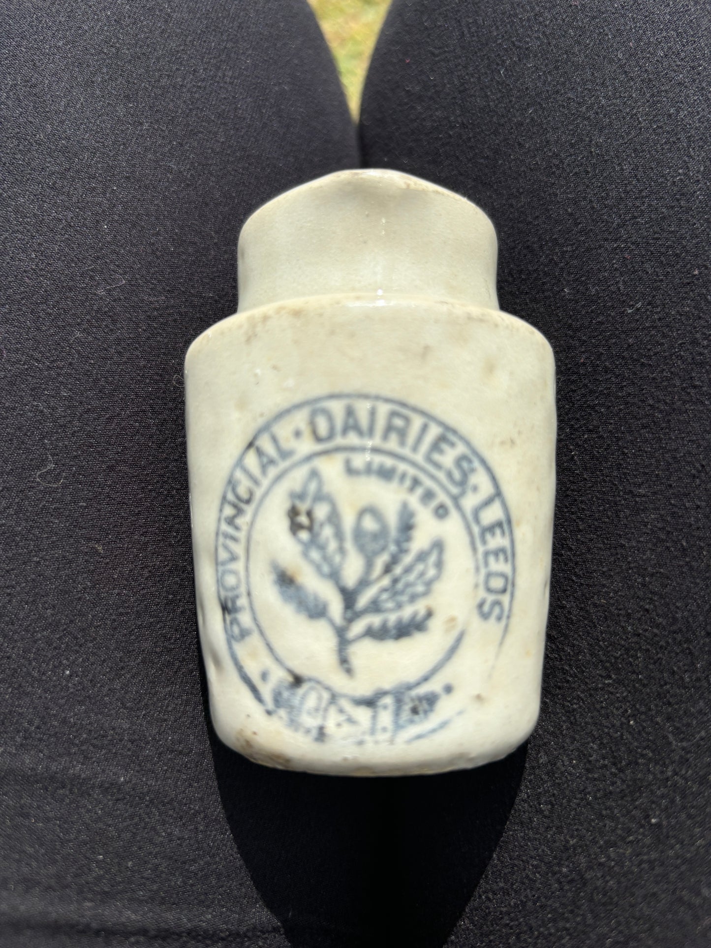 Small Leeds advertising cream pot, Provincial dairies