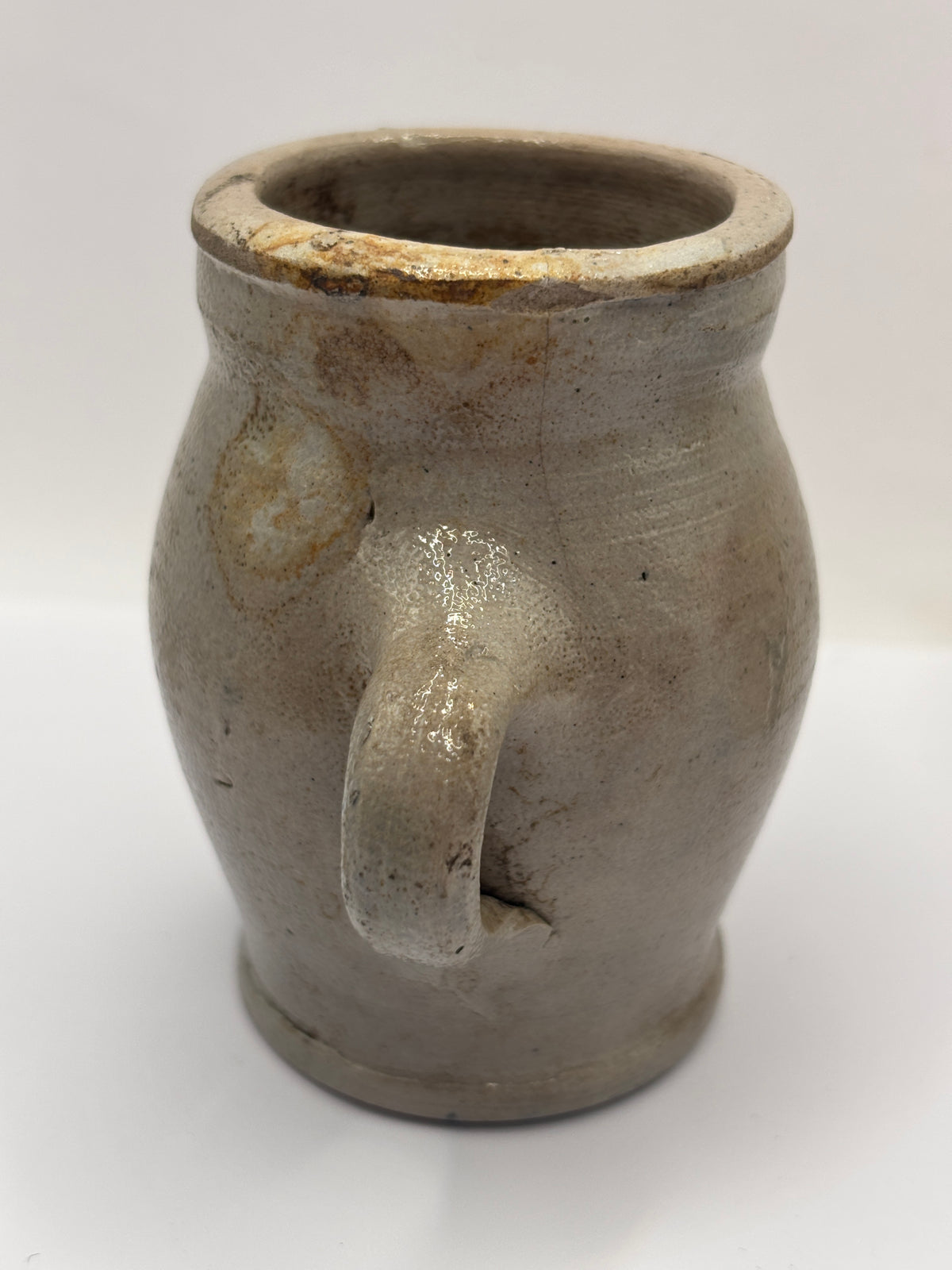 Old stoneware advertising jar, mustard jar, Rotterdam