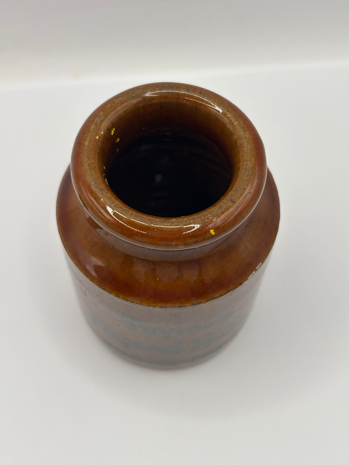 Old advertising jar, Taylors prepared mustard. 7.5cms