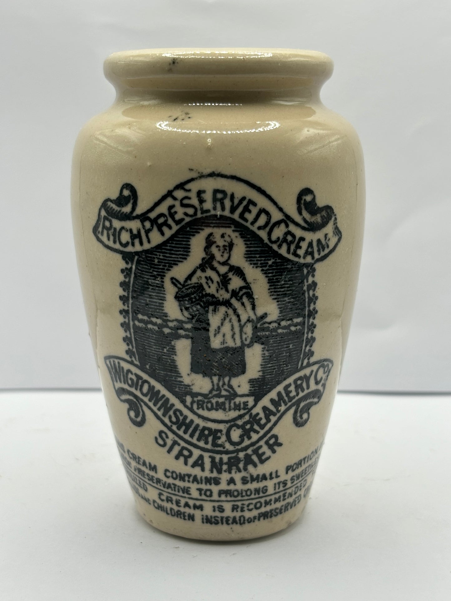 Stranraer rich preserved cream pot, milk maid