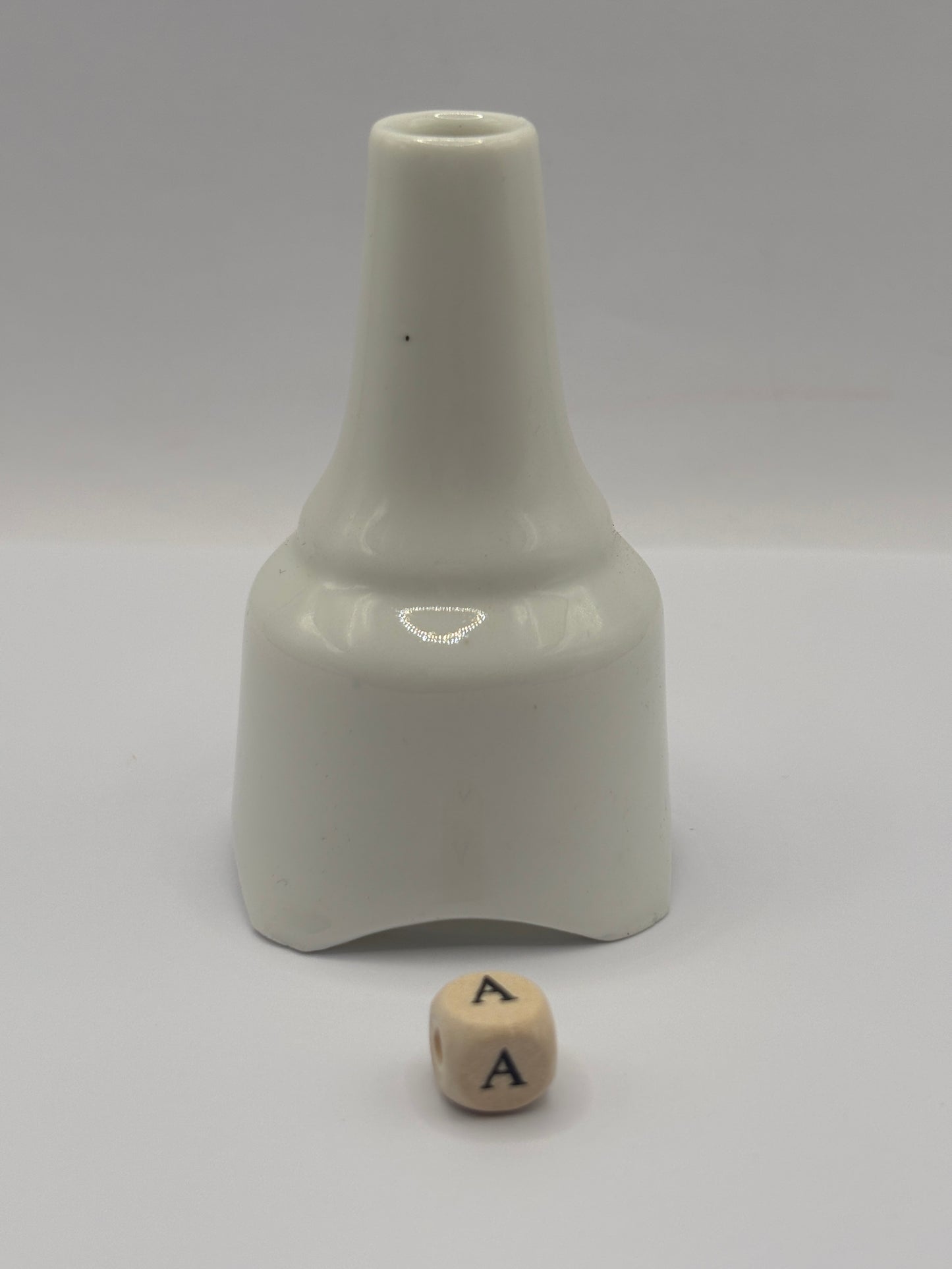 Vintage white stoneware pie funnel