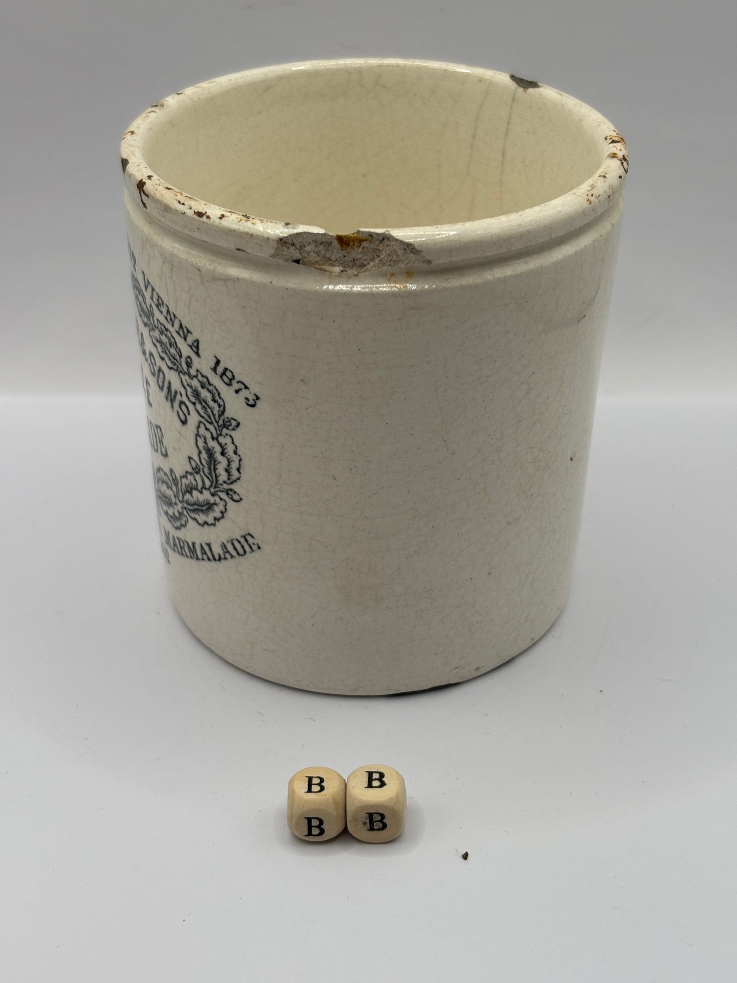 Old 1lb James Keiller Dundee marmalade Jar (BB) damaged