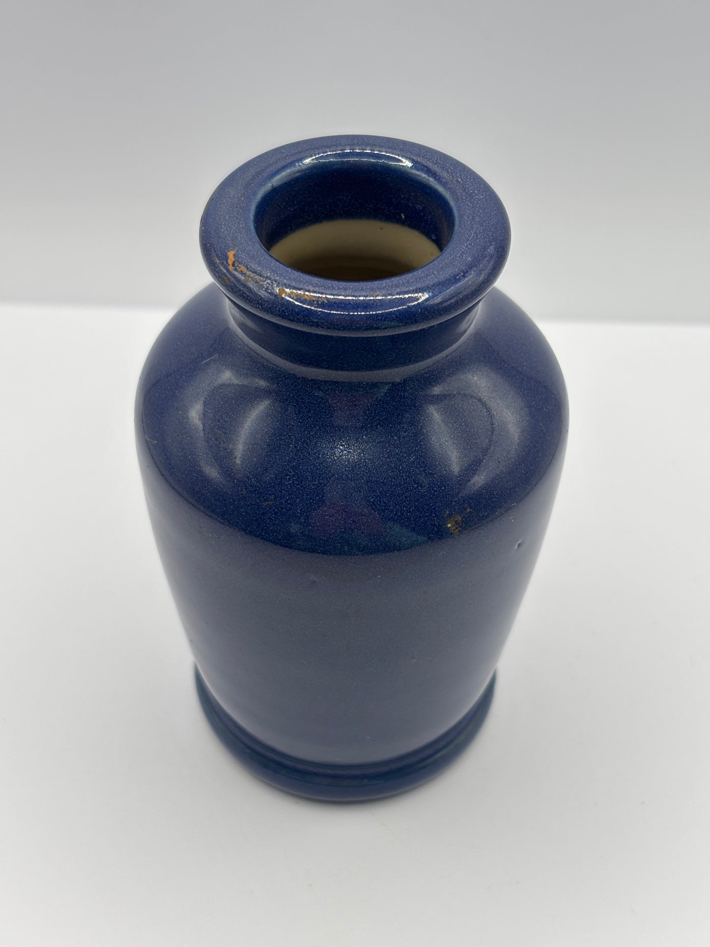 Old blue stoneware jar, Ronuk jar