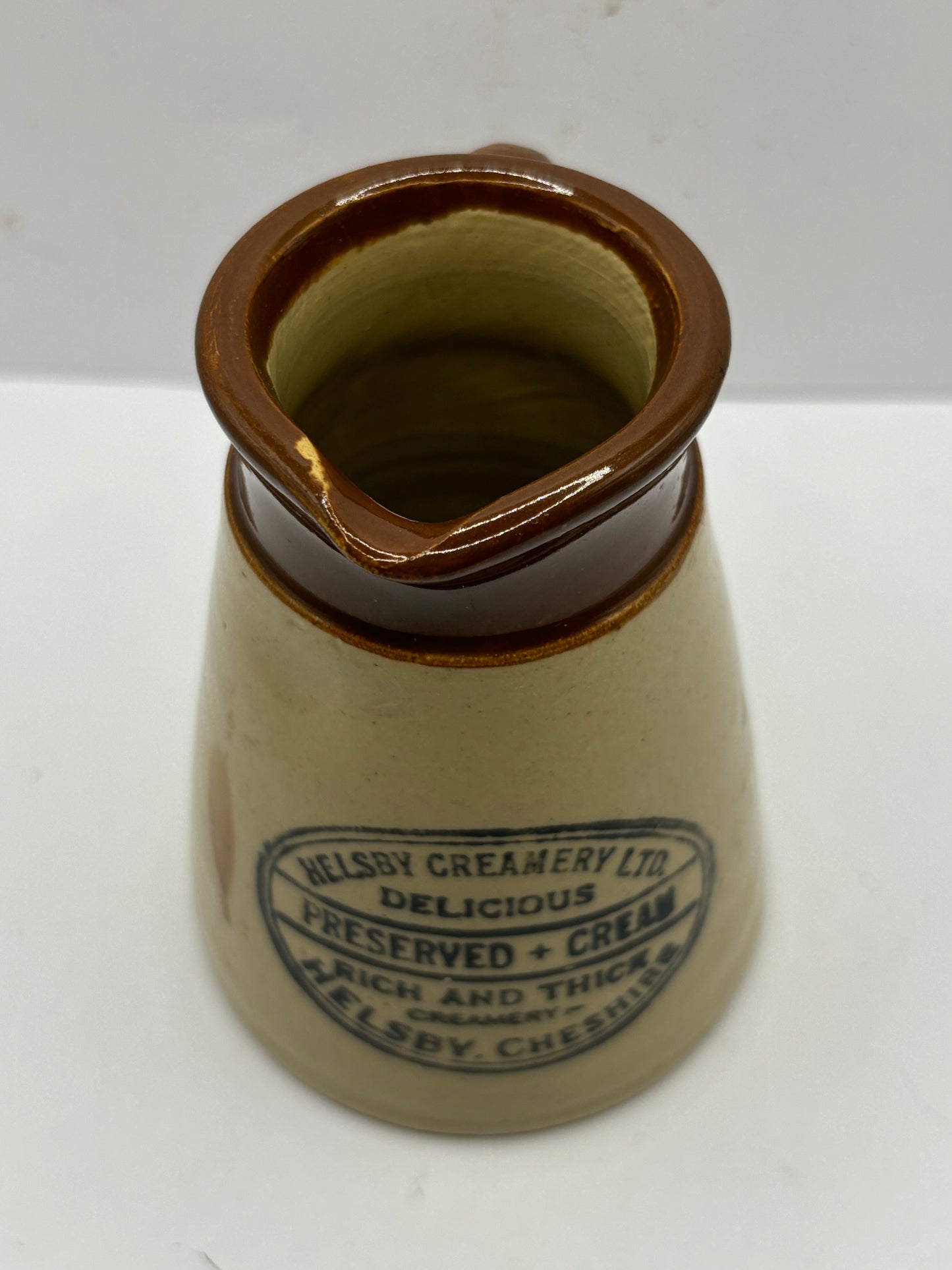 Helsby cream pot, Helsby creamery cheshire with handle