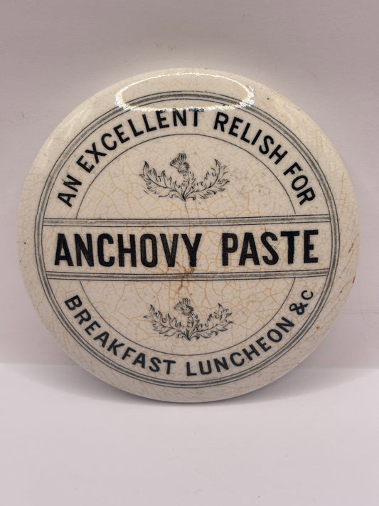 old advertising lid, anchovy paste breakfast luncheon
