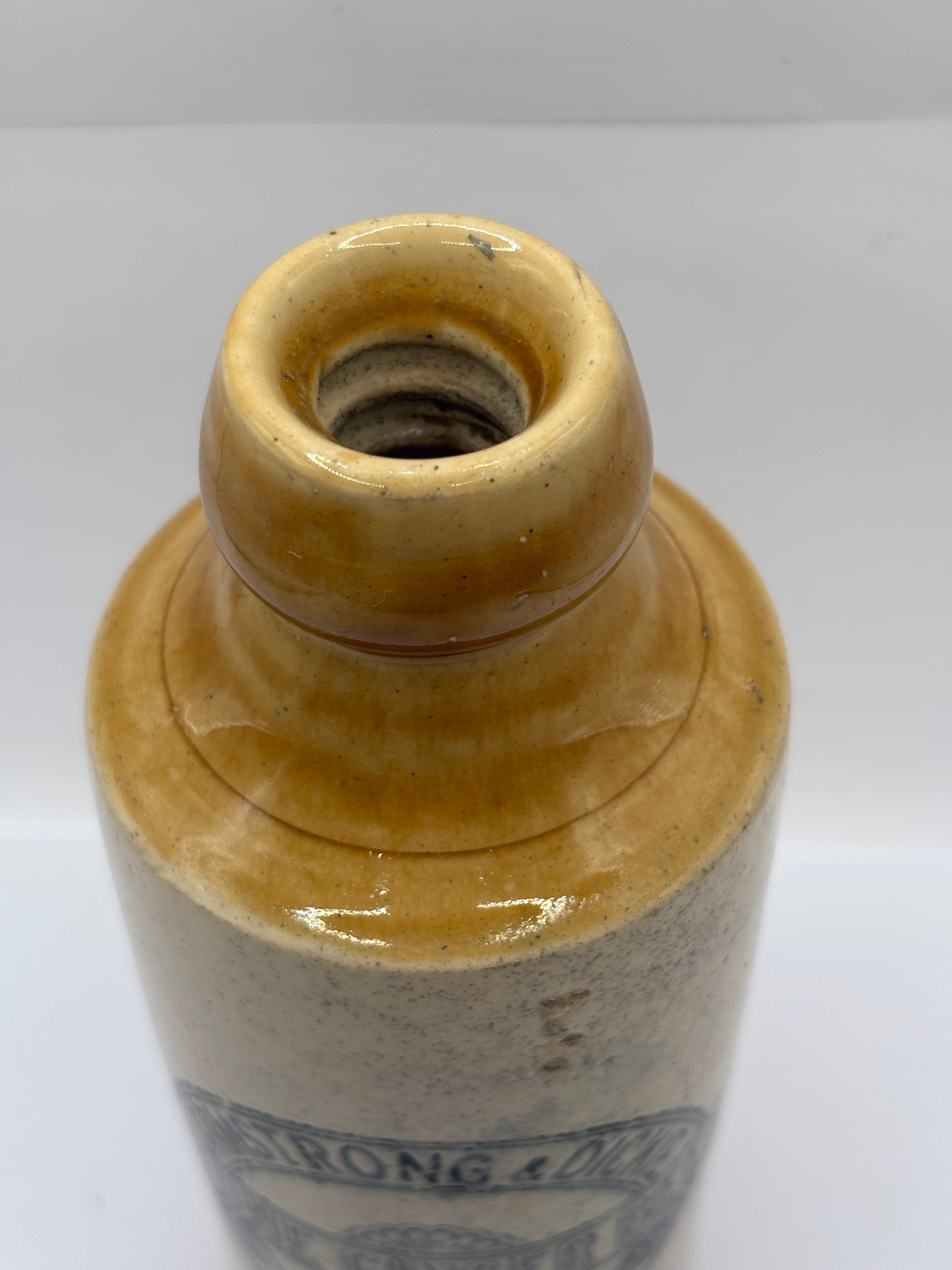 Old stoneware ginger beer bottle, Armstrong & Dickie Dumfries